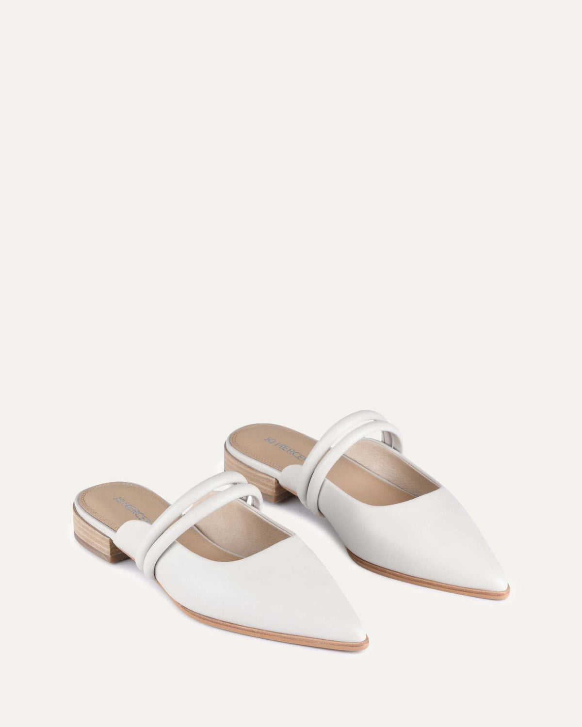 ATLAS CASUAL FLATS OFF WHITE LEATHER
