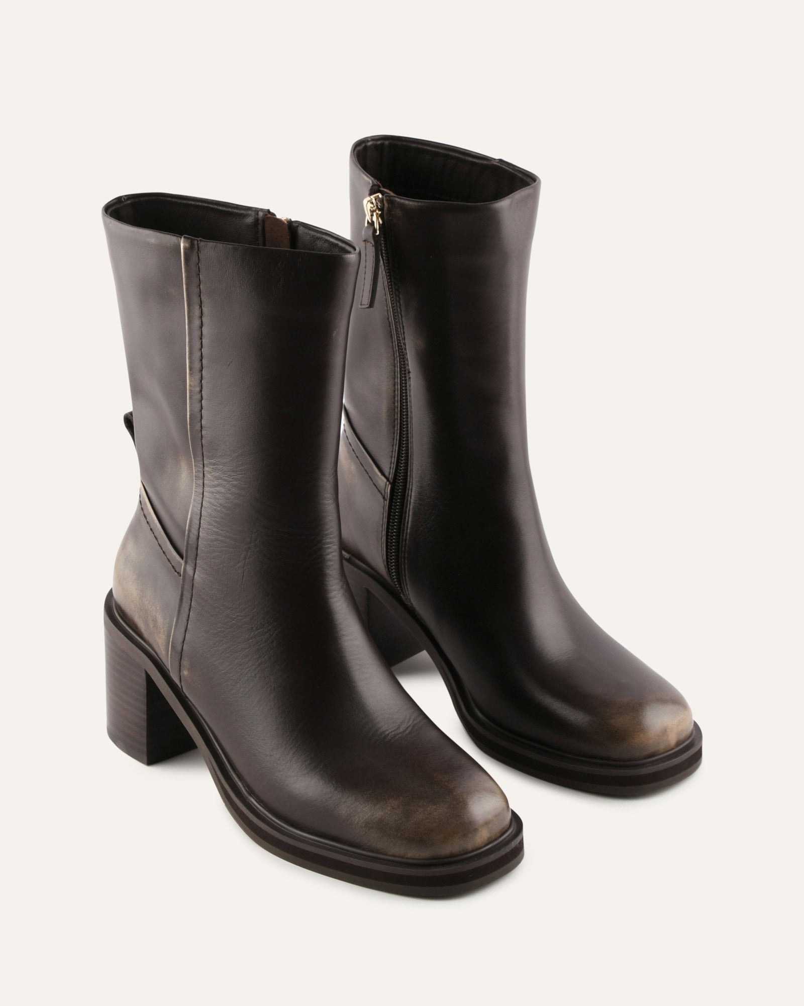 ATTICUS CALF BOOTS BROWN LEATHER image