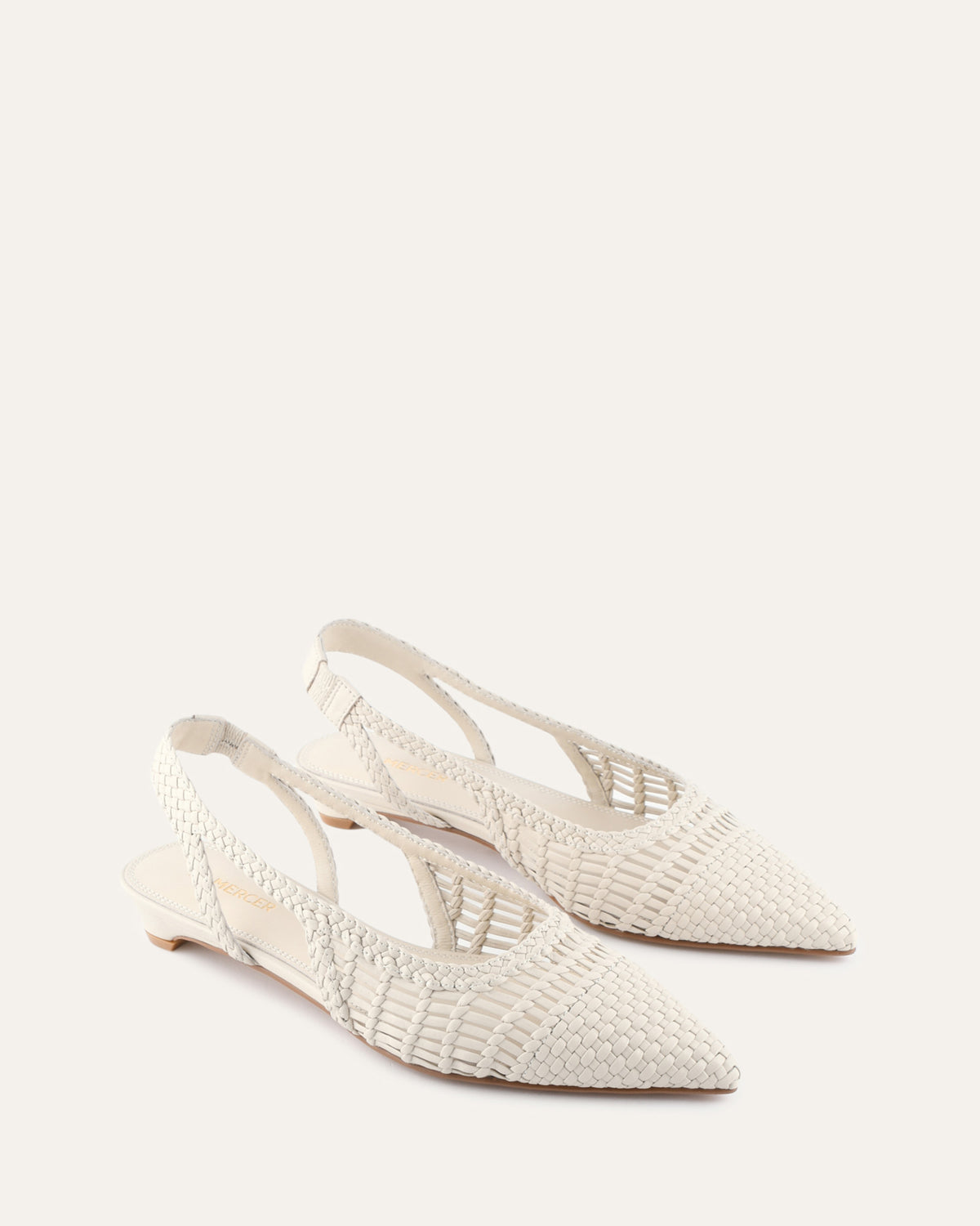 AUBREY DRESS FLATS OFF WHITE LEATHER