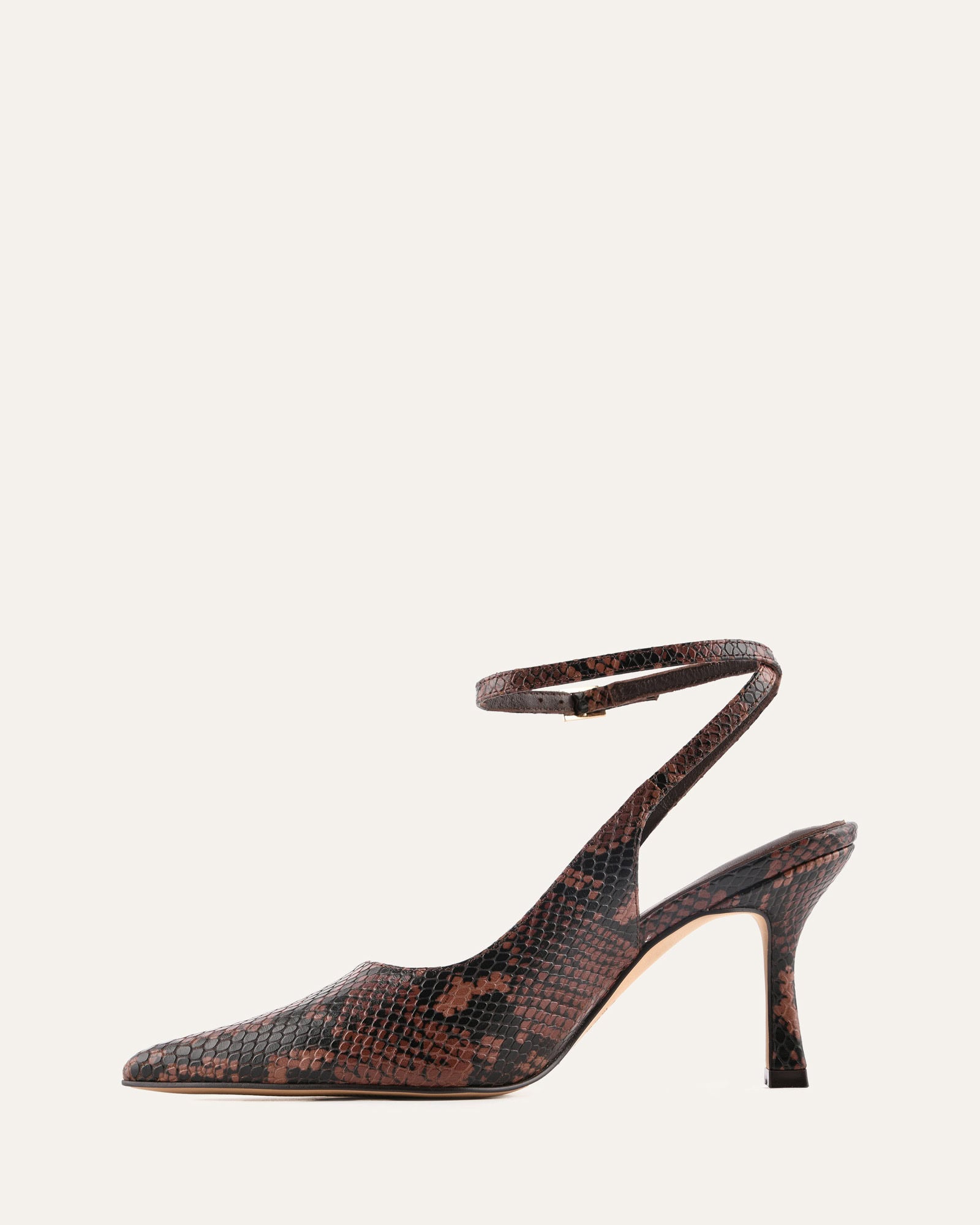 AVA HIGH HEELS DARK SNAKE PRINT LEATHER image