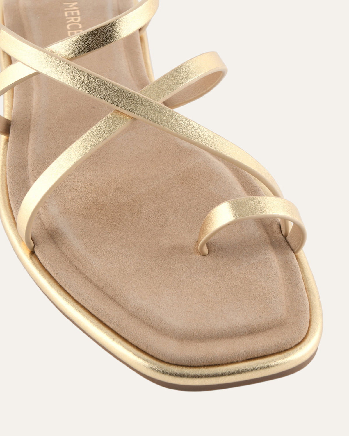 AVEN FLAT SANDALS GOLD LEATHER