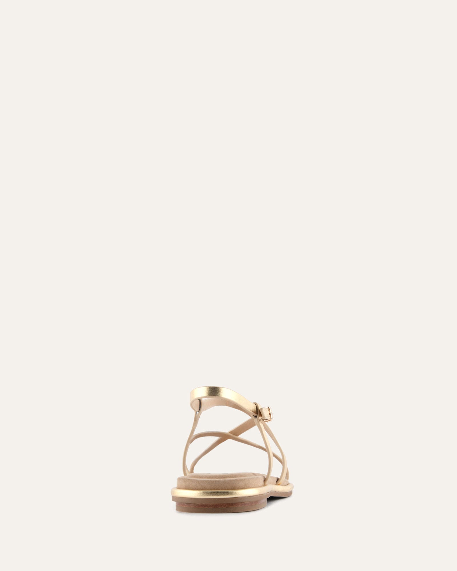 AVEN FLAT SANDALS GOLD LEATHER image