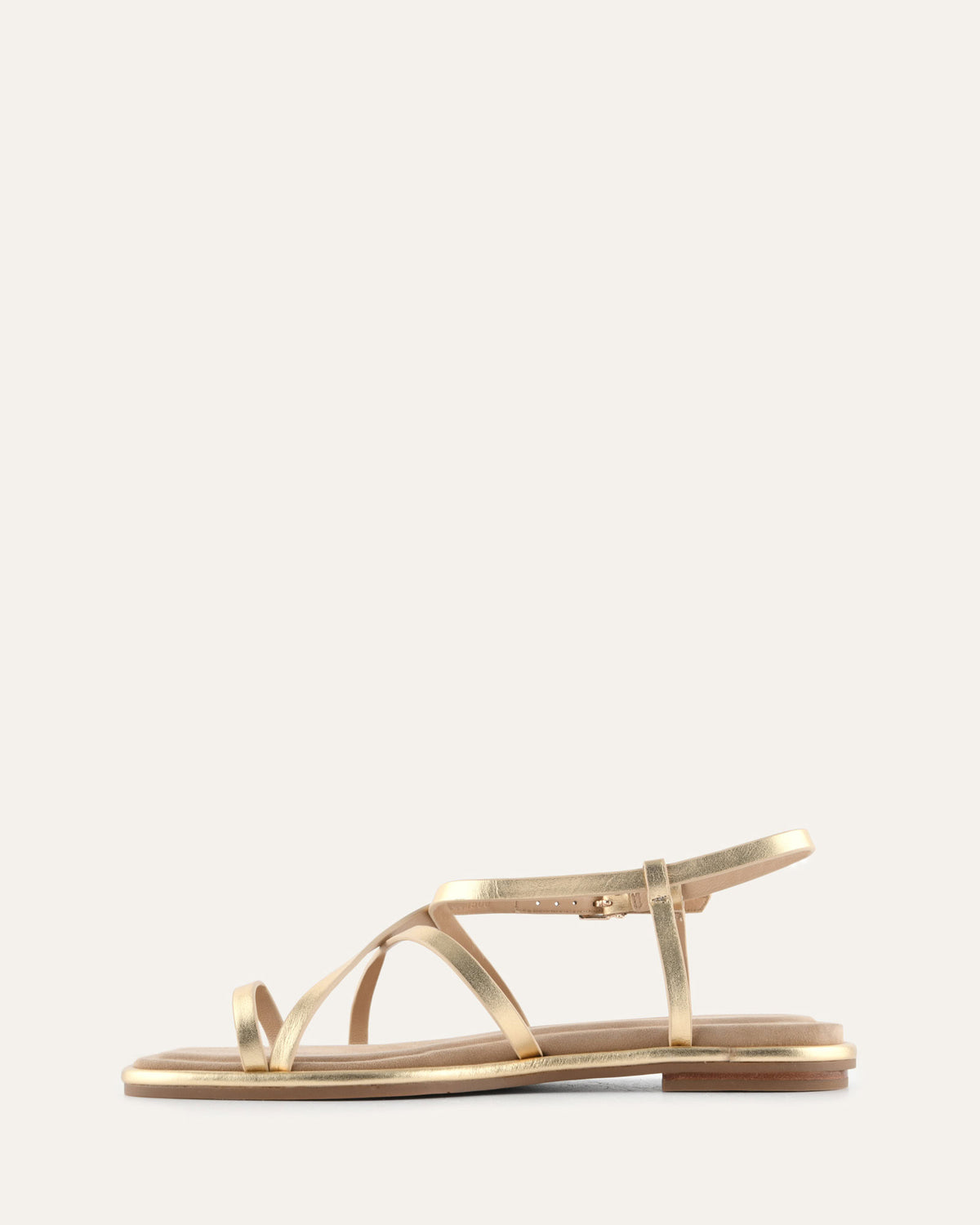 AVEN FLAT SANDALS GOLD LEATHER