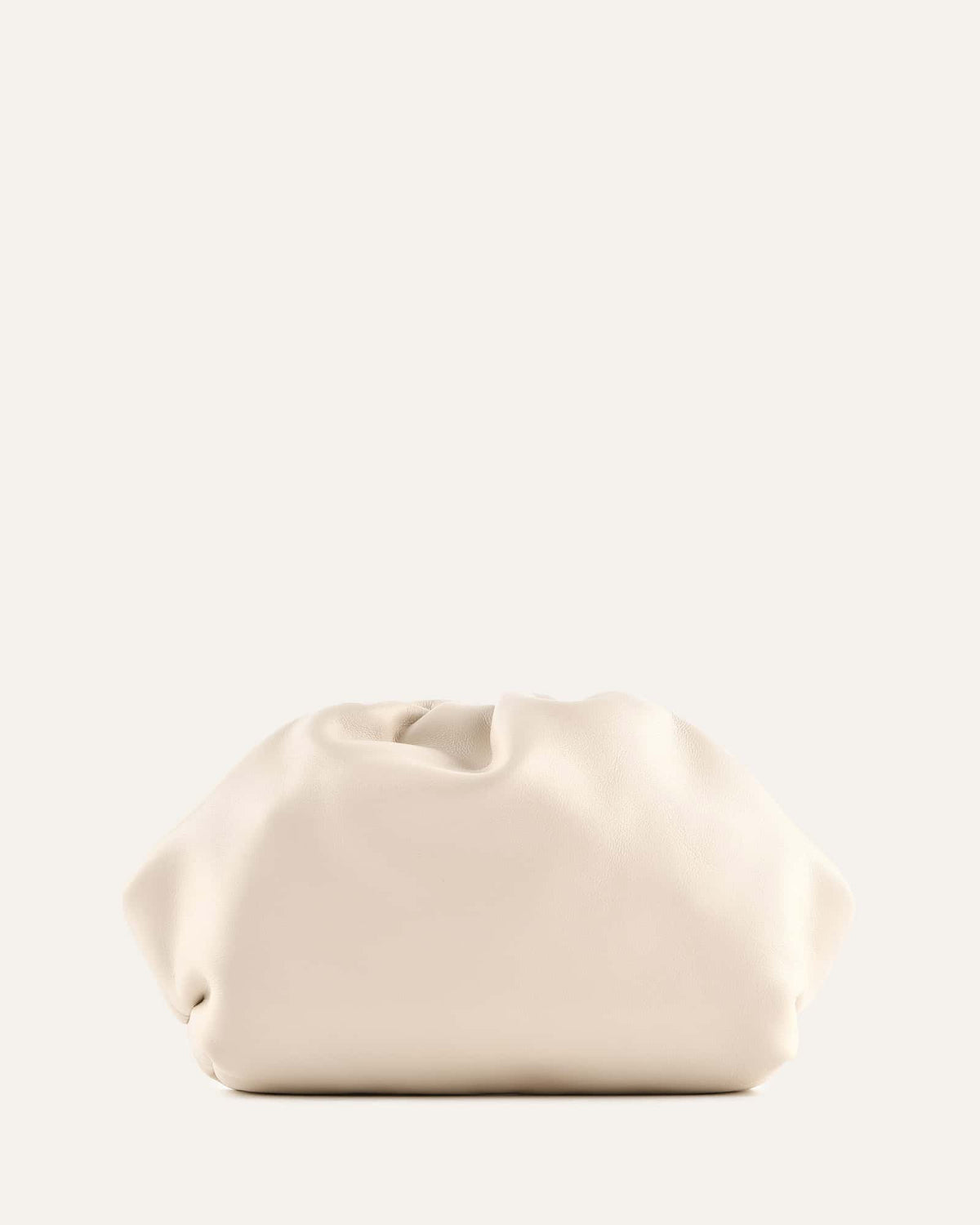 Beige pouch on a white background