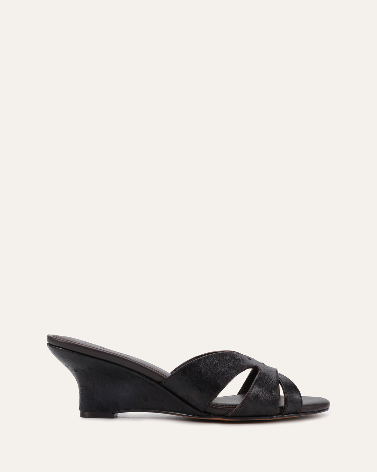 BANKS MID WEDGE SANDALS BITTER CHOC LEATHER