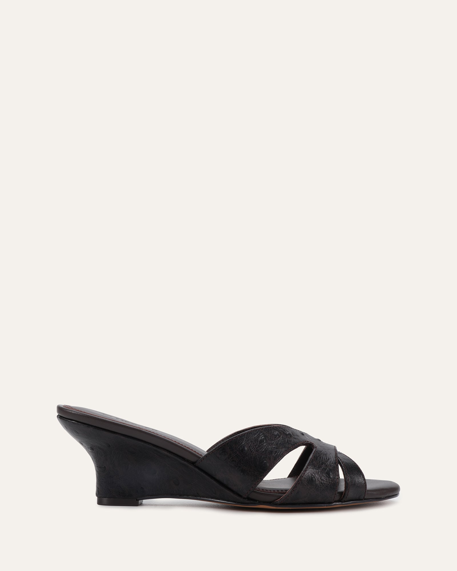 BANKS MID WEDGE SANDALS BITTER CHOC LEATHER image