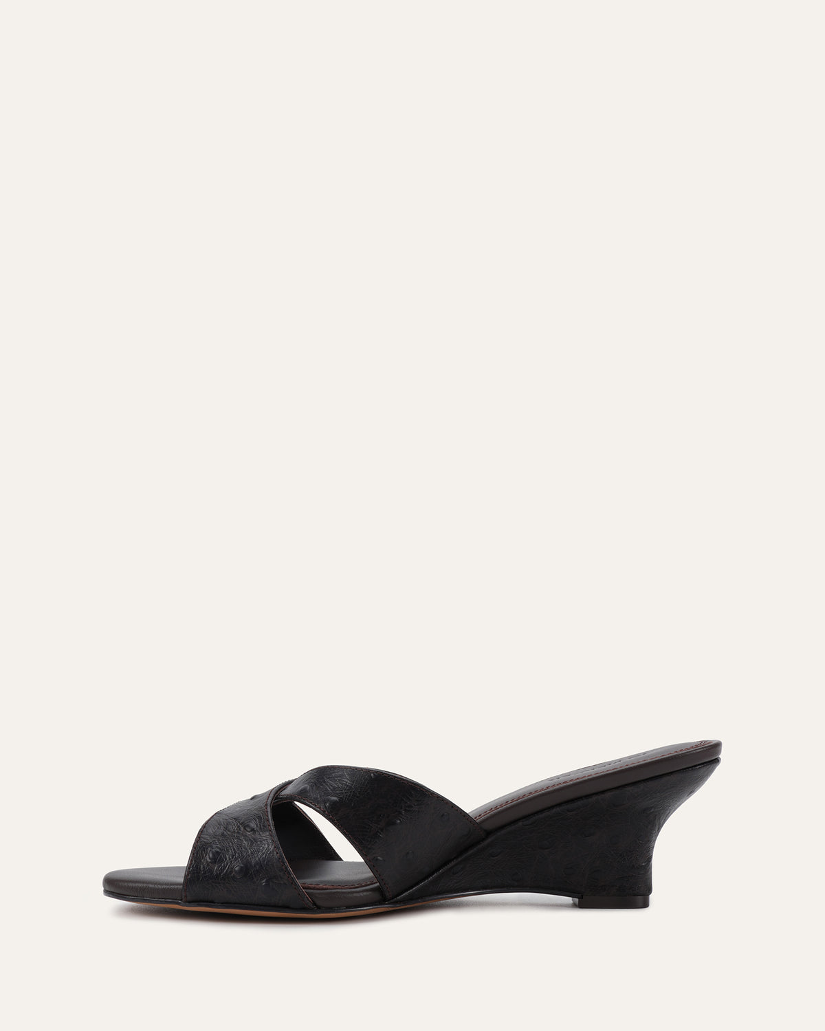BANKS MID WEDGE SANDALS BITTER CHOC LEATHER