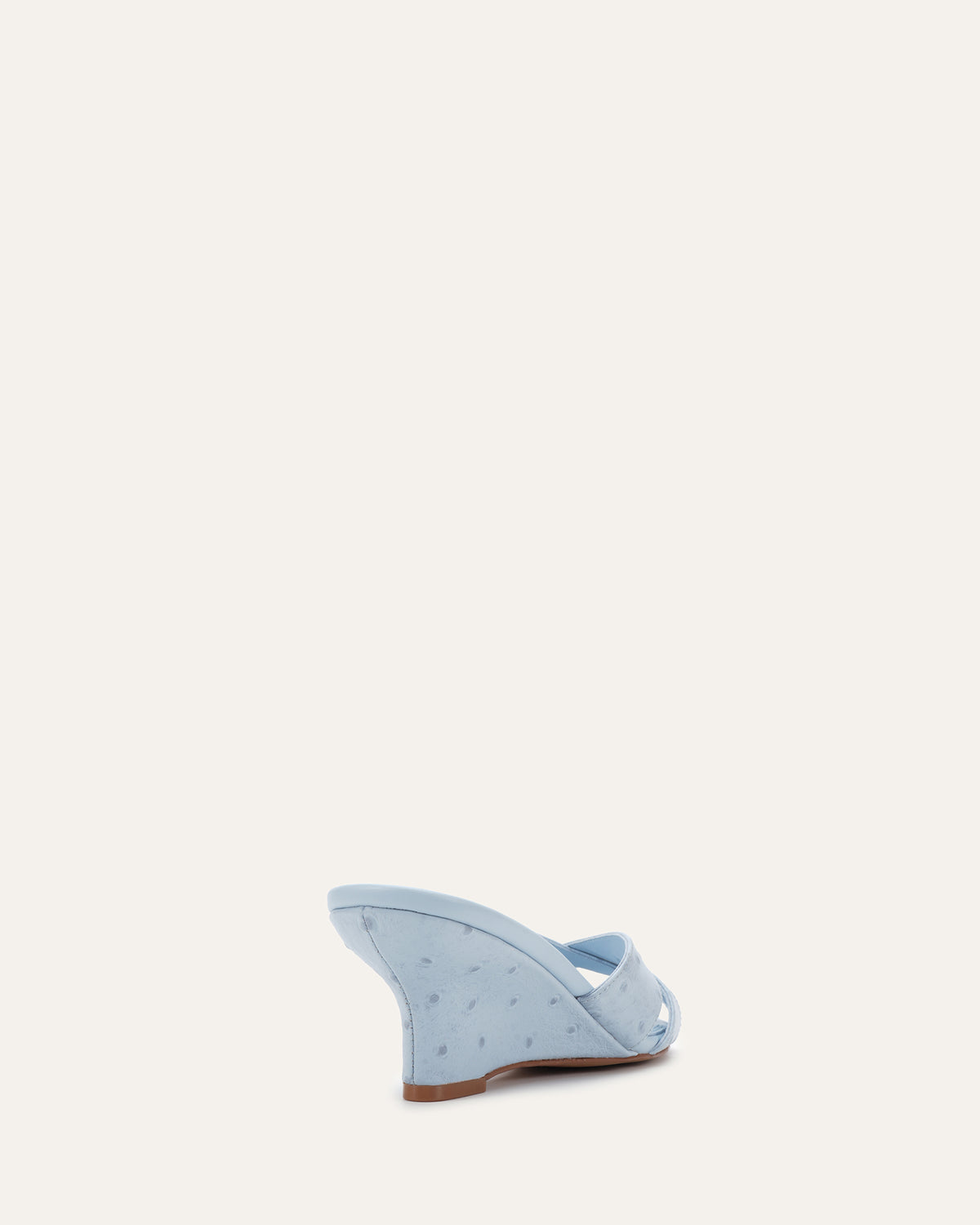 BANKS MID WEDGE SANDALS ICE BLUE OSTRICH PRINT