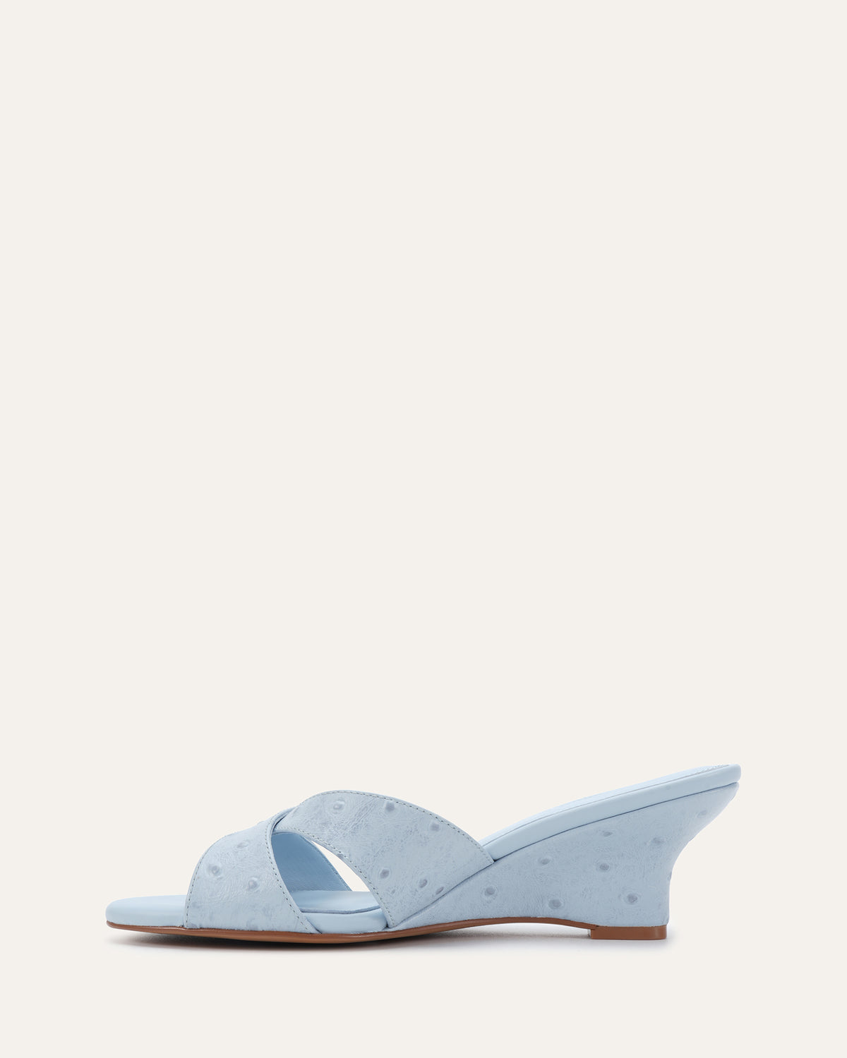 BANKS MID WEDGE SANDALS ICE BLUE OSTRICH PRINT