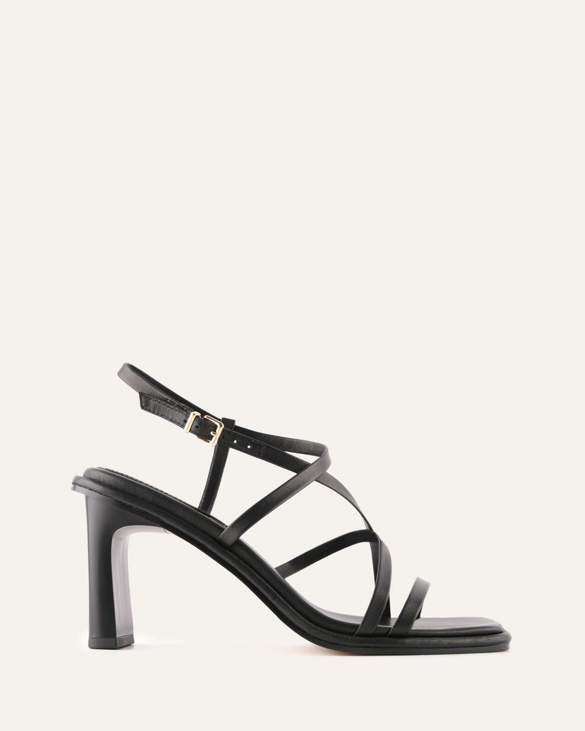 BASK HIGH HEEL SANDALS BLACK LEATHER