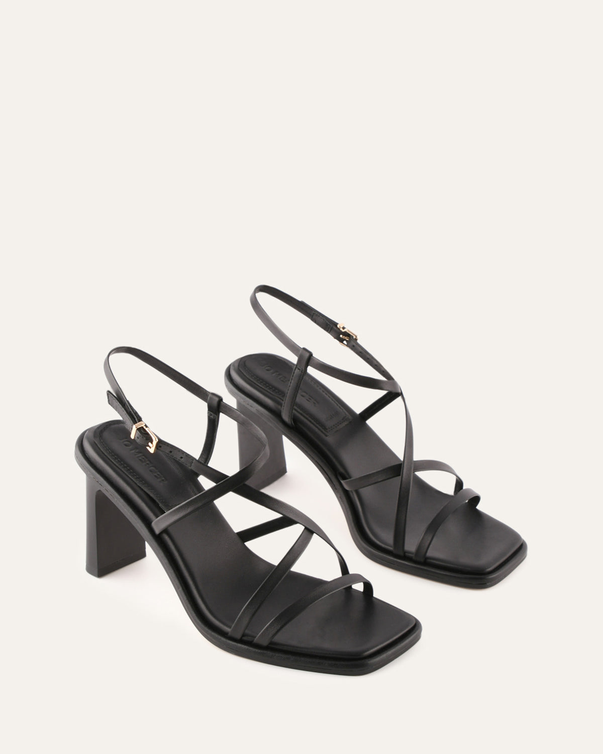 BASK HIGH HEEL SANDALS BLACK LEATHER