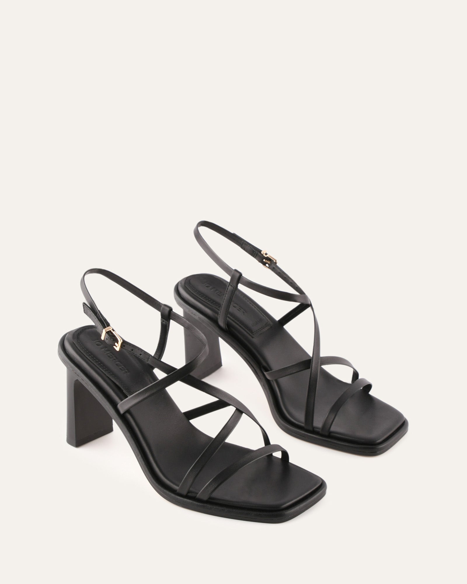 BASK HIGH HEEL SANDALS BLACK LEATHER image