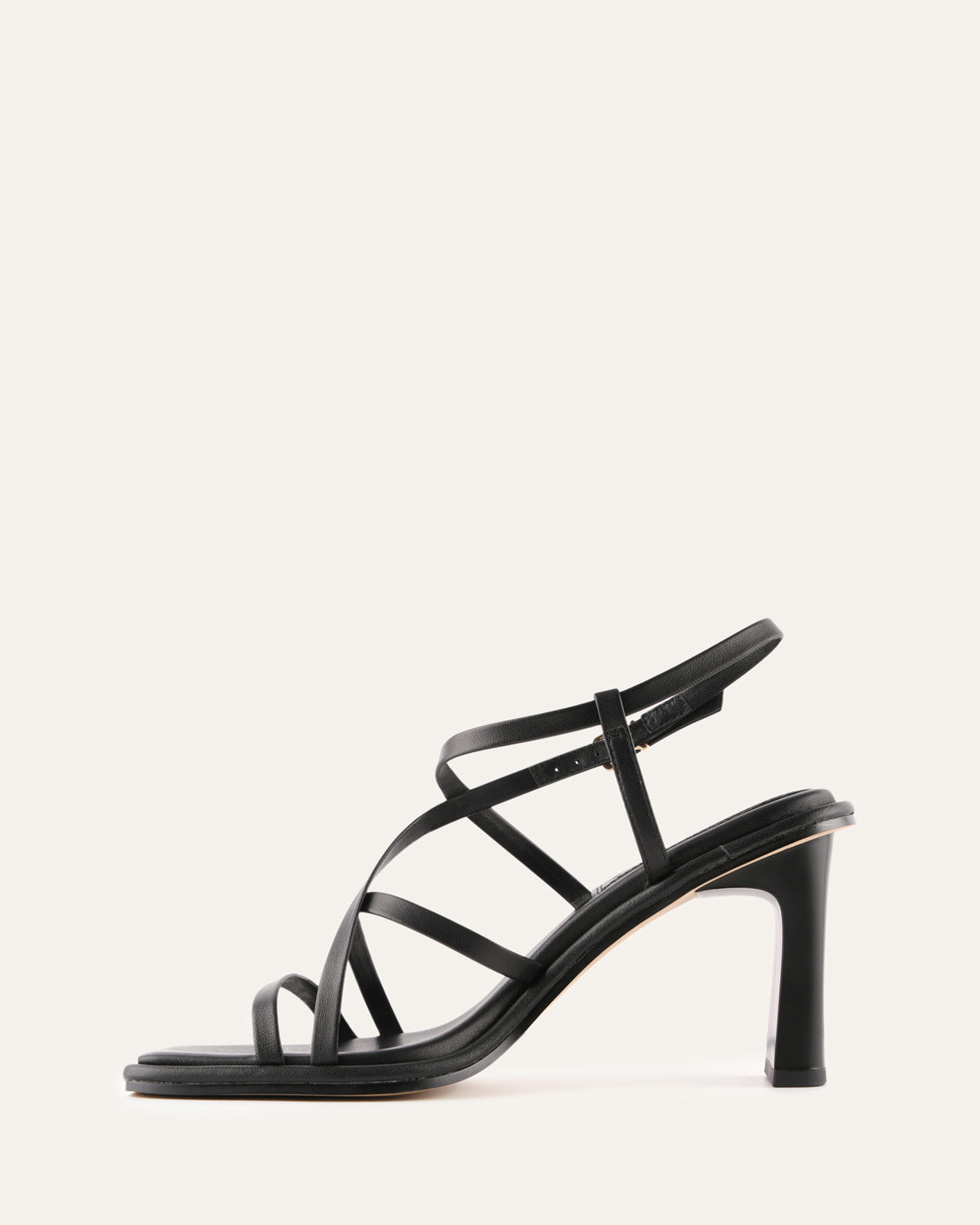 BASK HIGH HEEL SANDALS BLACK LEATHER