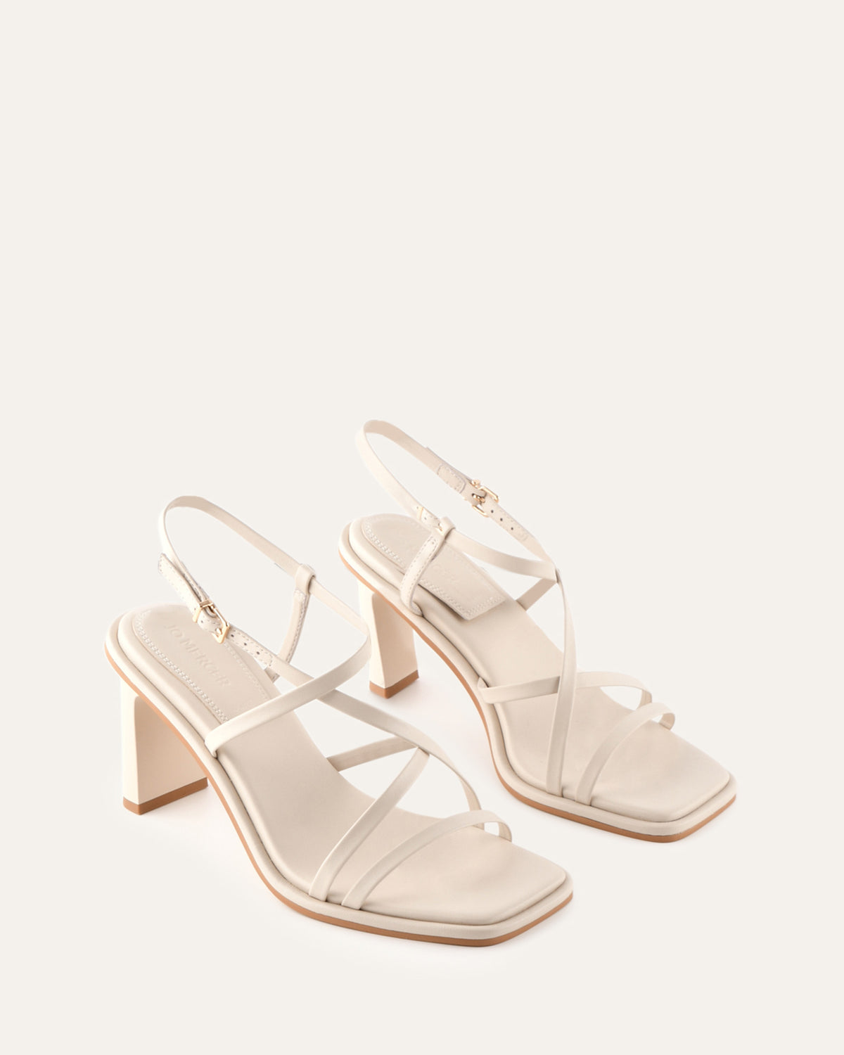 BASK HIGH HEEL SANDALS OFF WHITE LEATHER