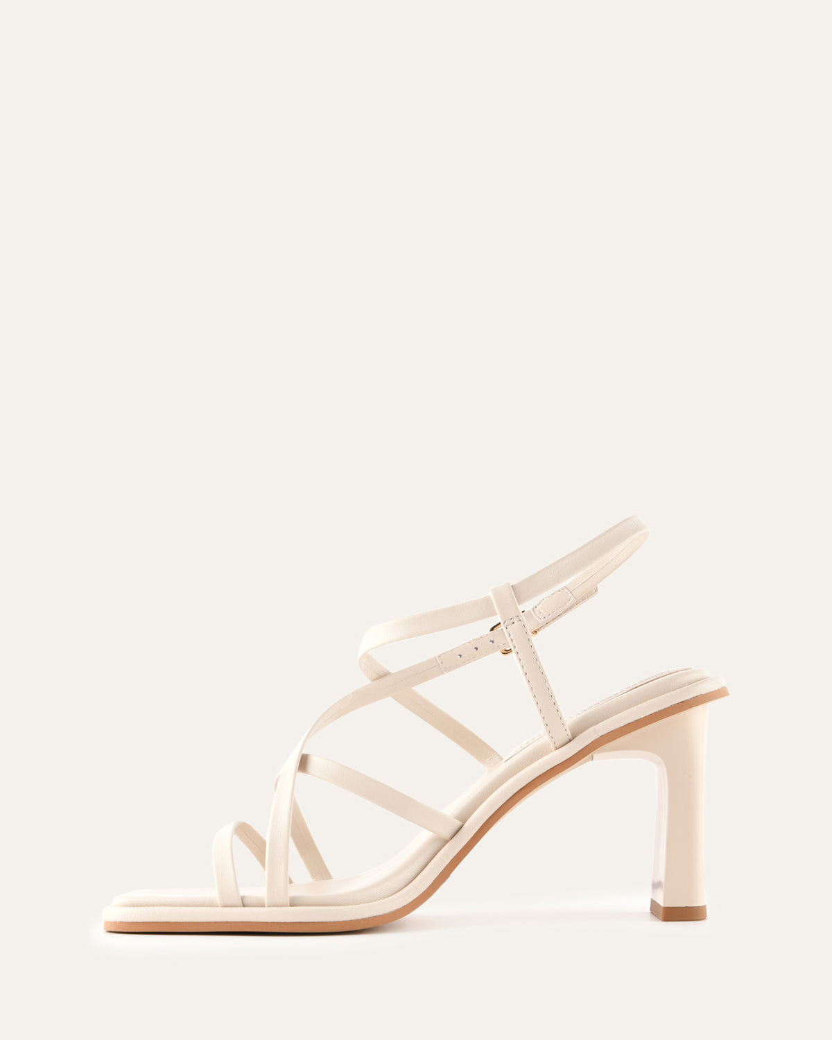 BASK HIGH HEEL SANDALS OFF WHITE LEATHER
