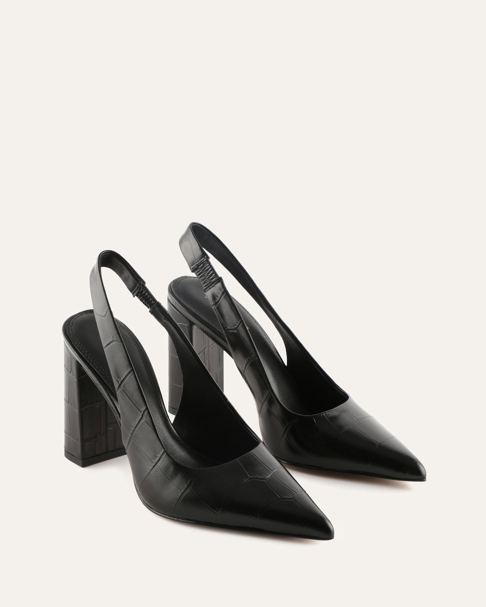 BECKHAM HIGH HEELS BLACK CROC image