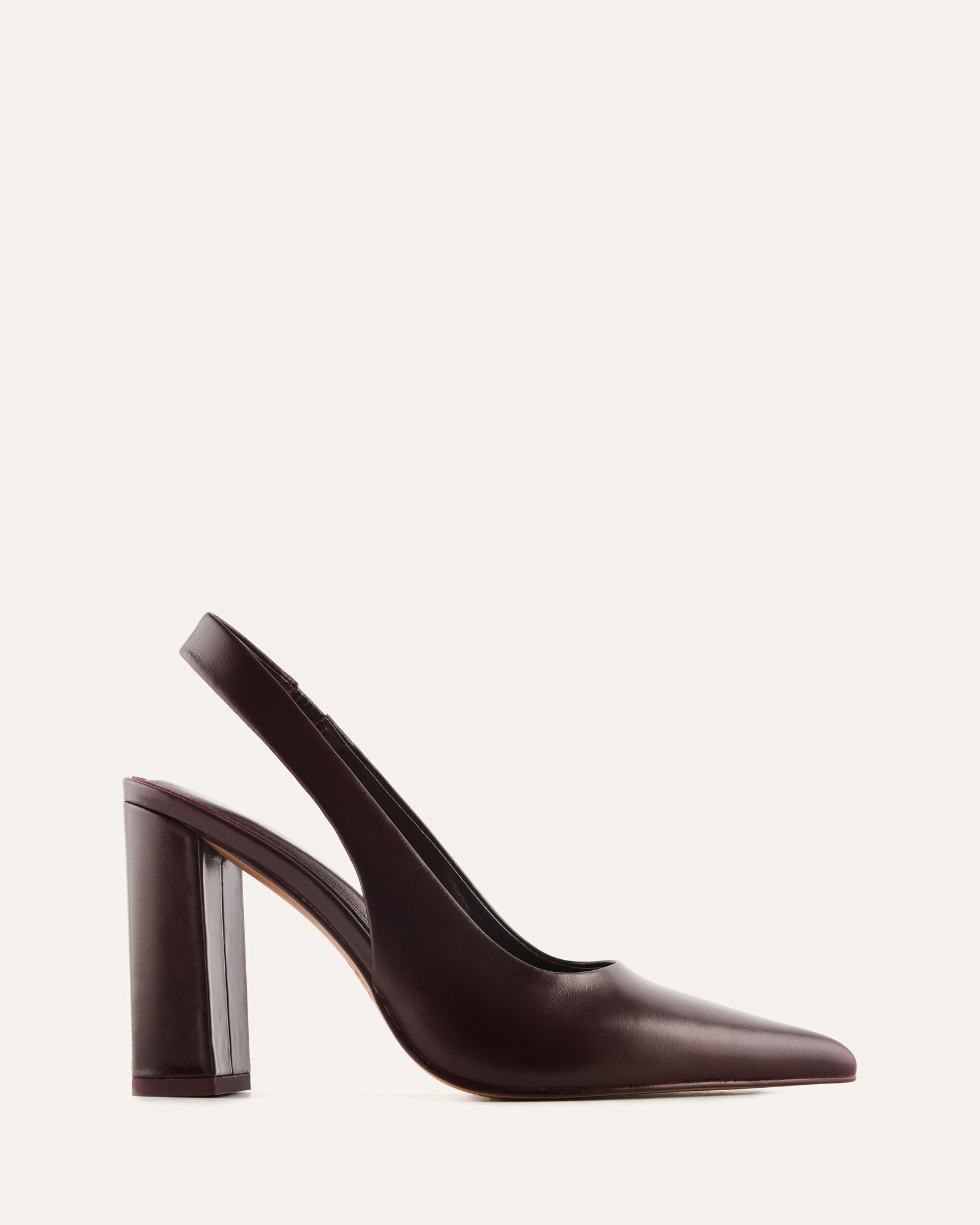 Black high-heeled shoes on a white background
