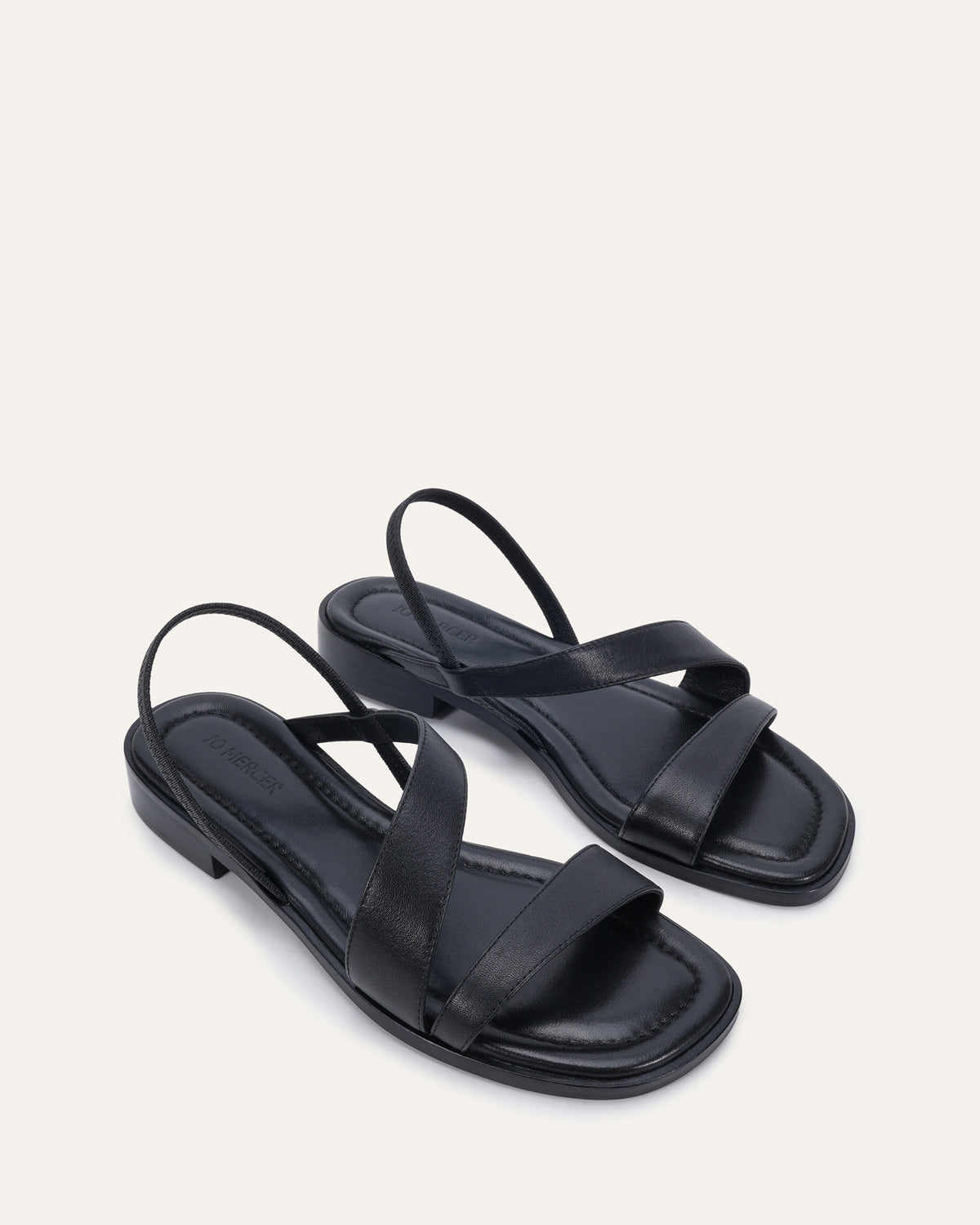 BENNIE FLAT SANDALS BLACK LEATHER