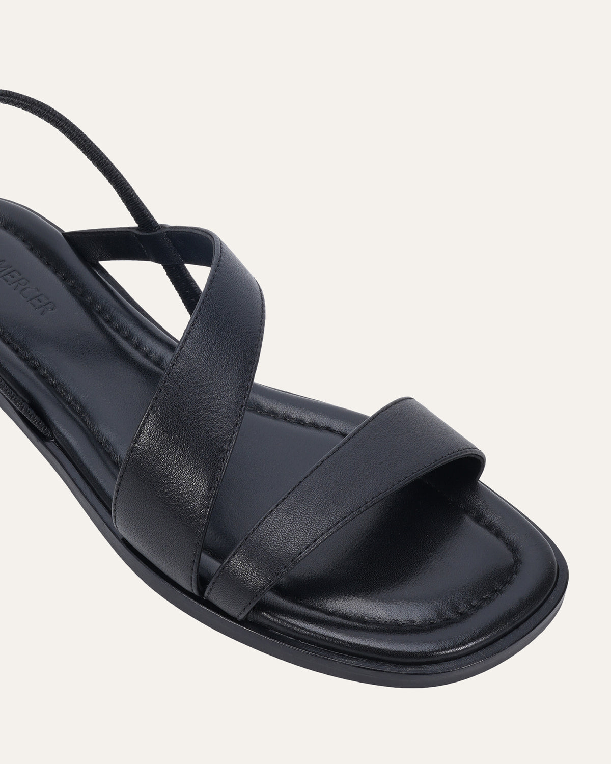 BENNIE FLAT SANDALS BLACK LEATHER