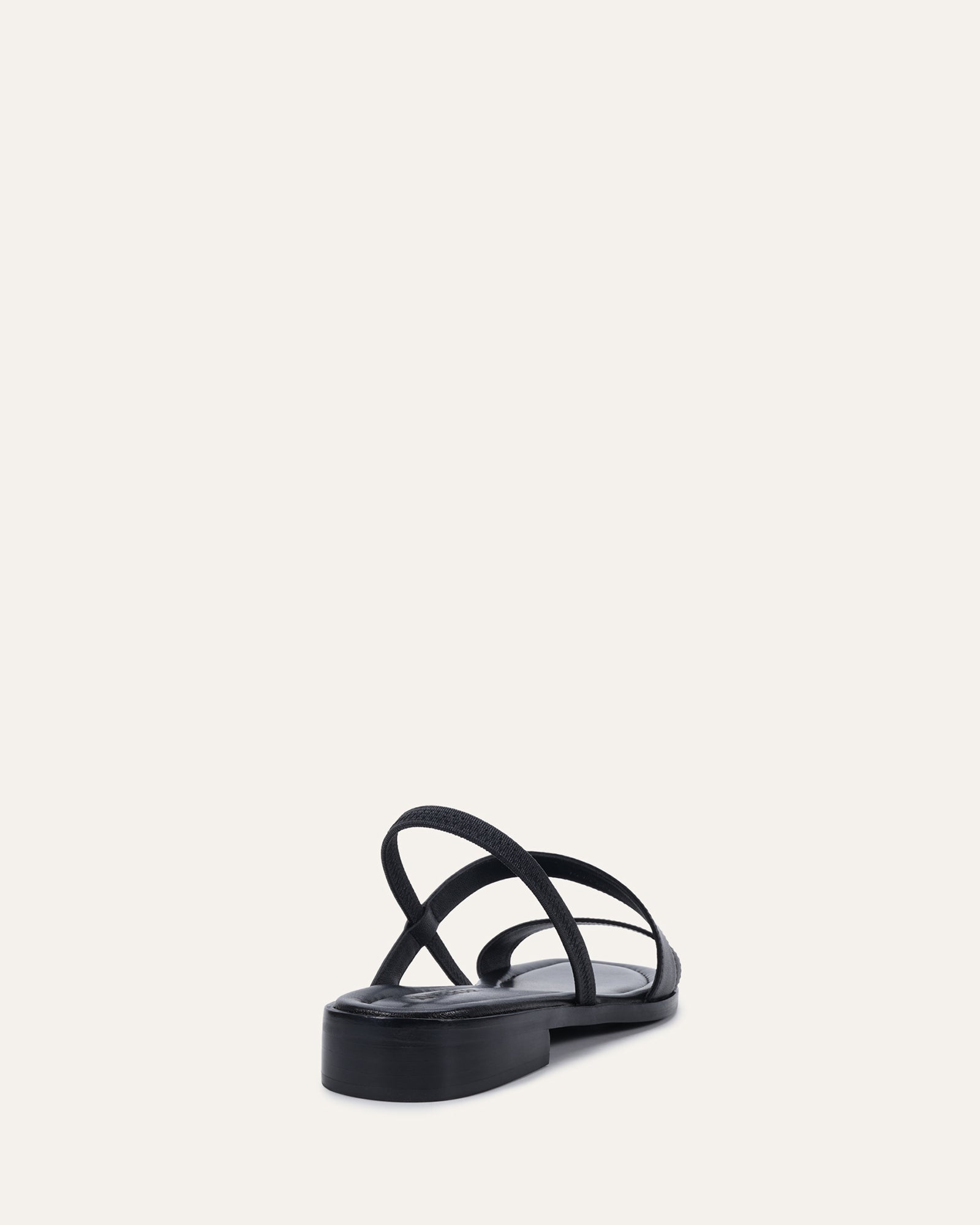 BENNIE FLAT SANDALS BLACK LEATHER image