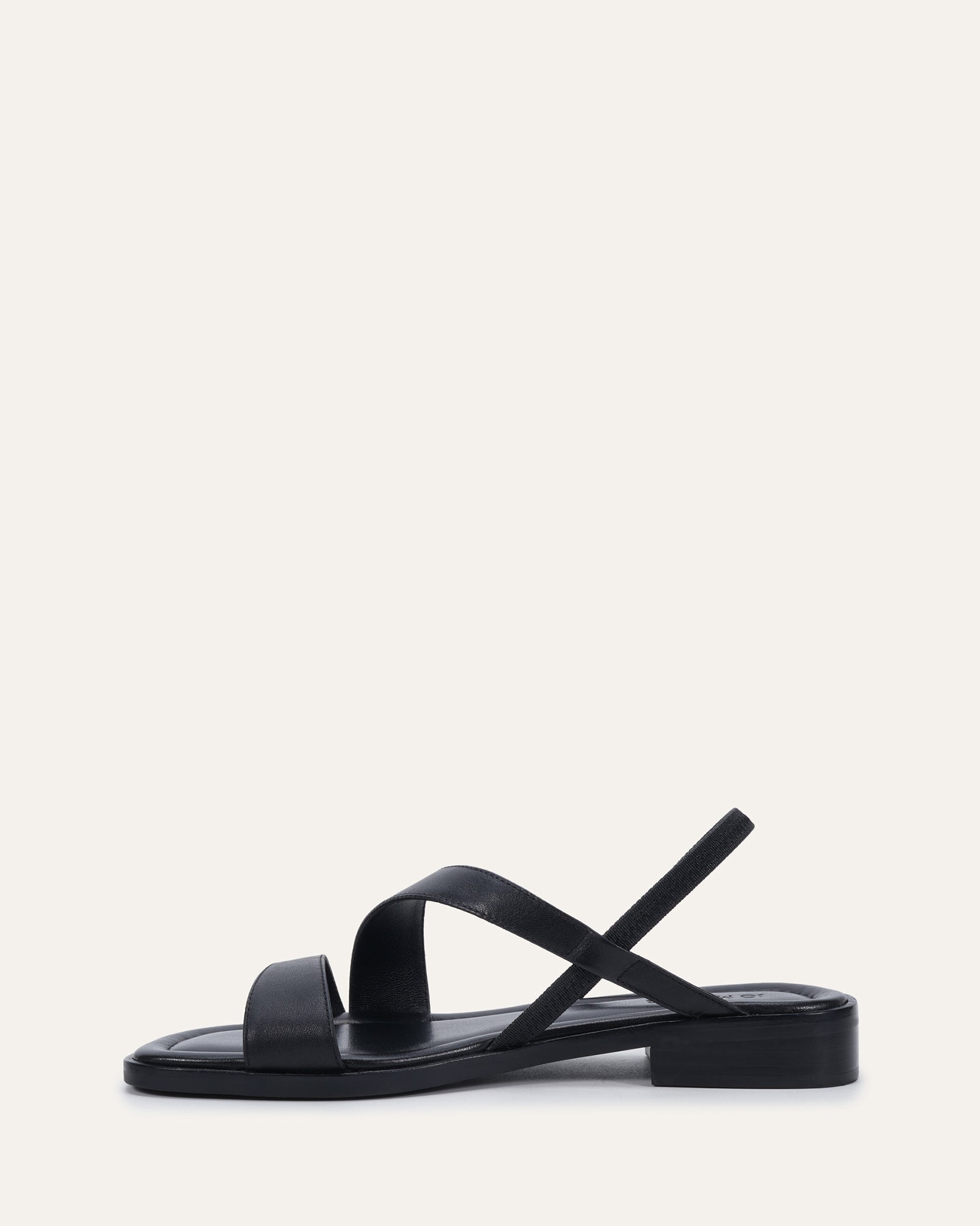 BENNIE FLAT SANDALS BLACK LEATHER image