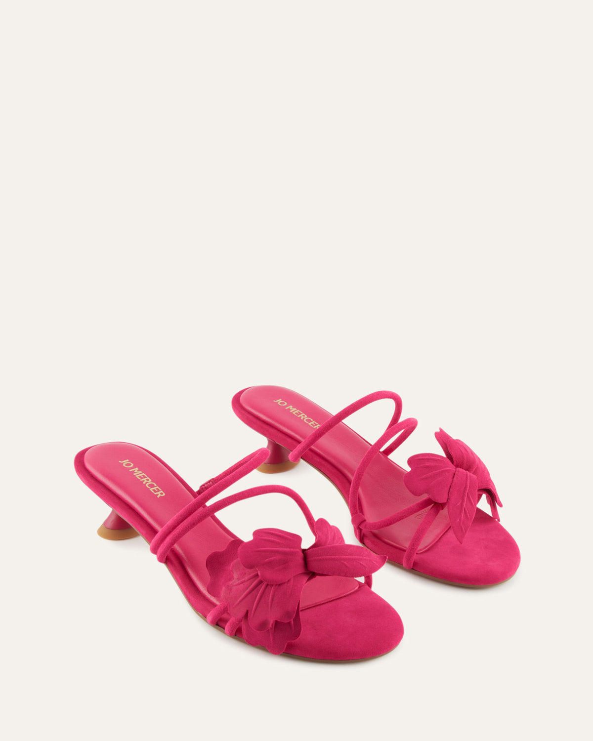 BLAZE MID HEEL SANDALS FUCHSIA SUEDE