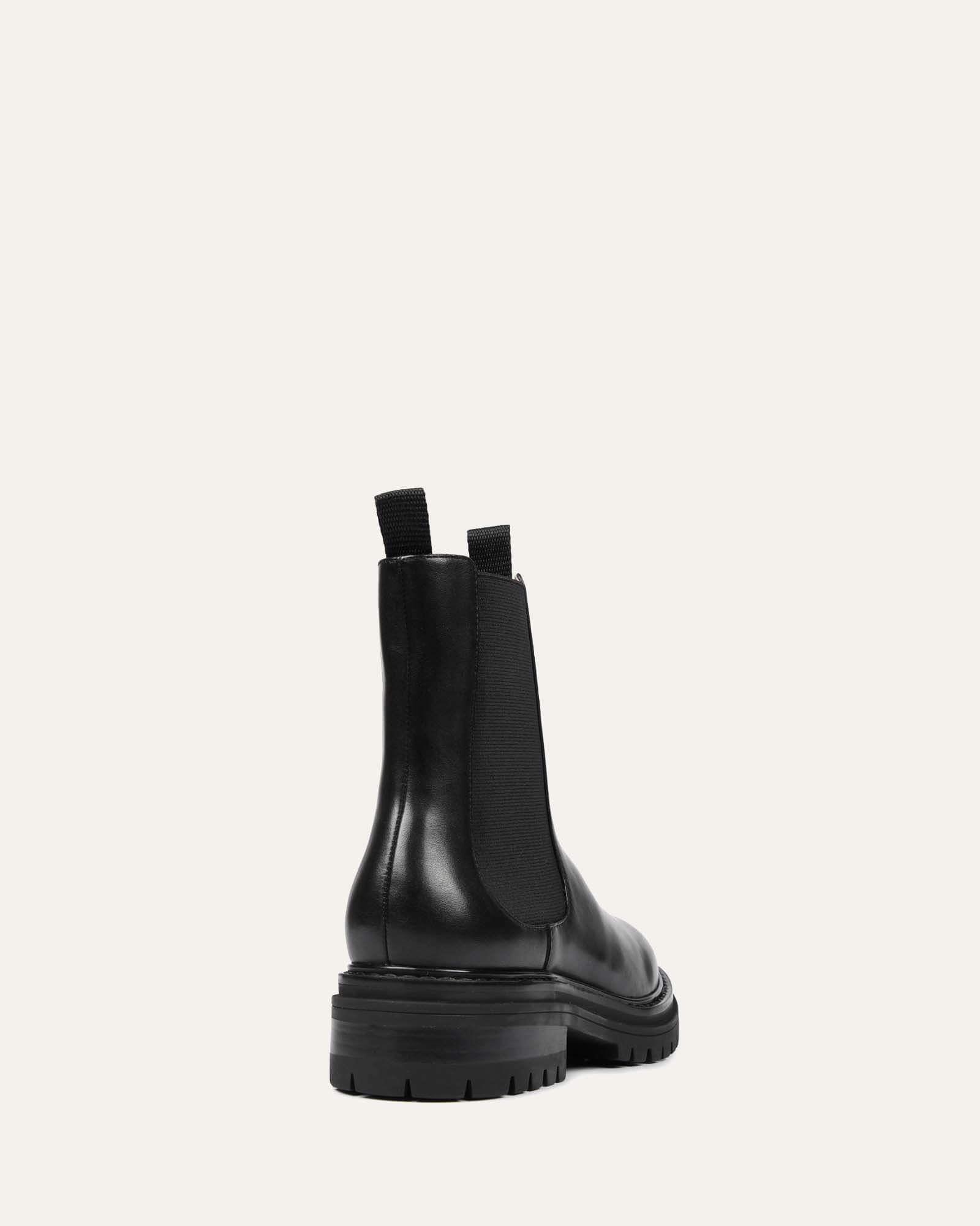BLOOM FLAT ANKLE BOOTS BLACK LEATHER image