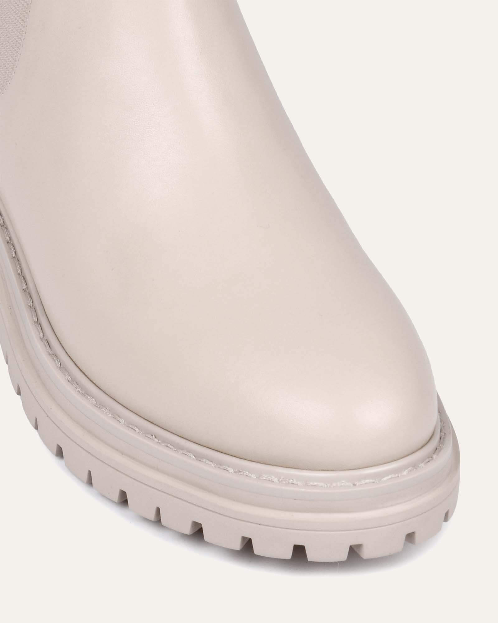 BLOOM FLAT ANKLE BOOTS BONE LEATHER image