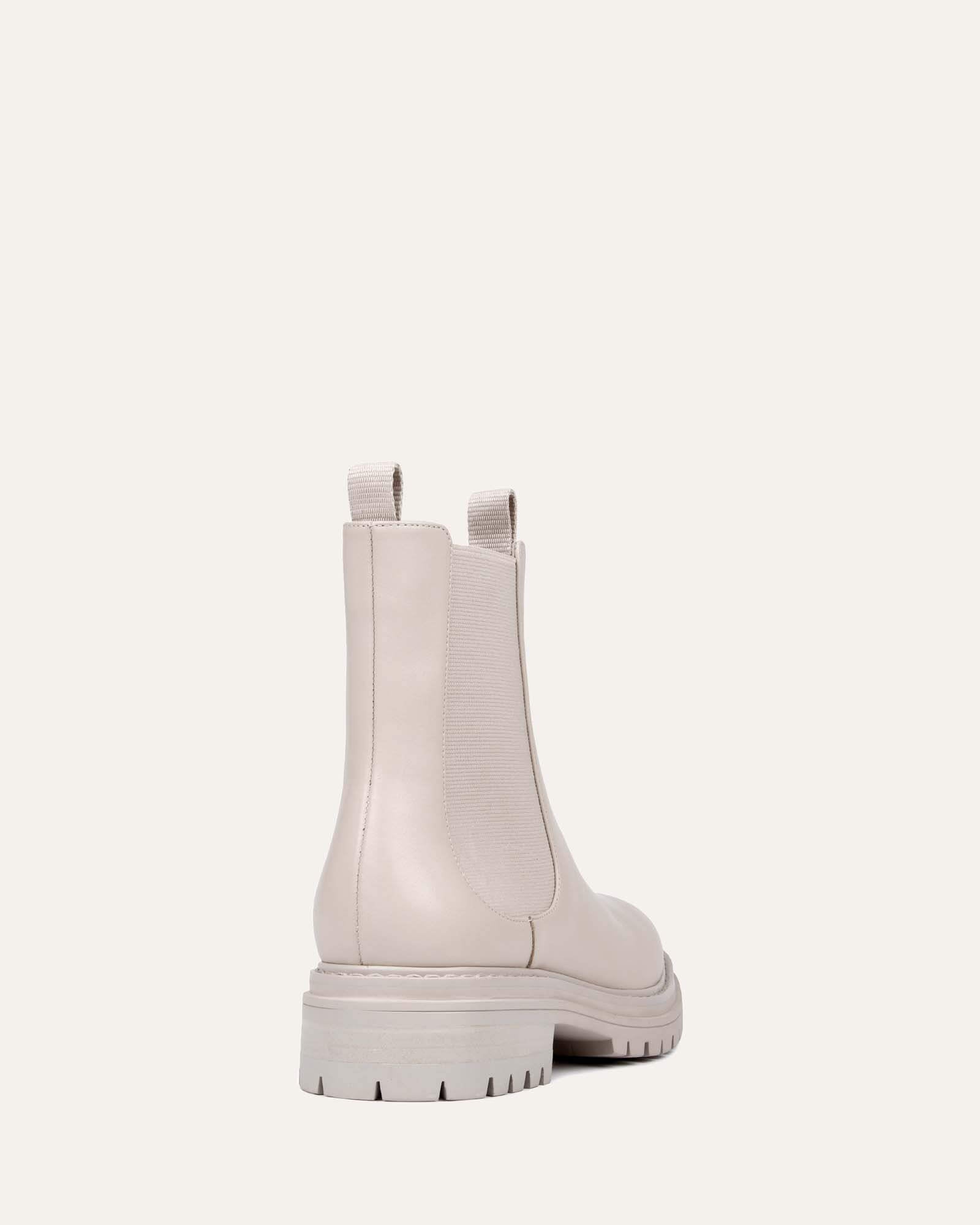 BLOOM FLAT ANKLE BOOTS BONE LEATHER image
