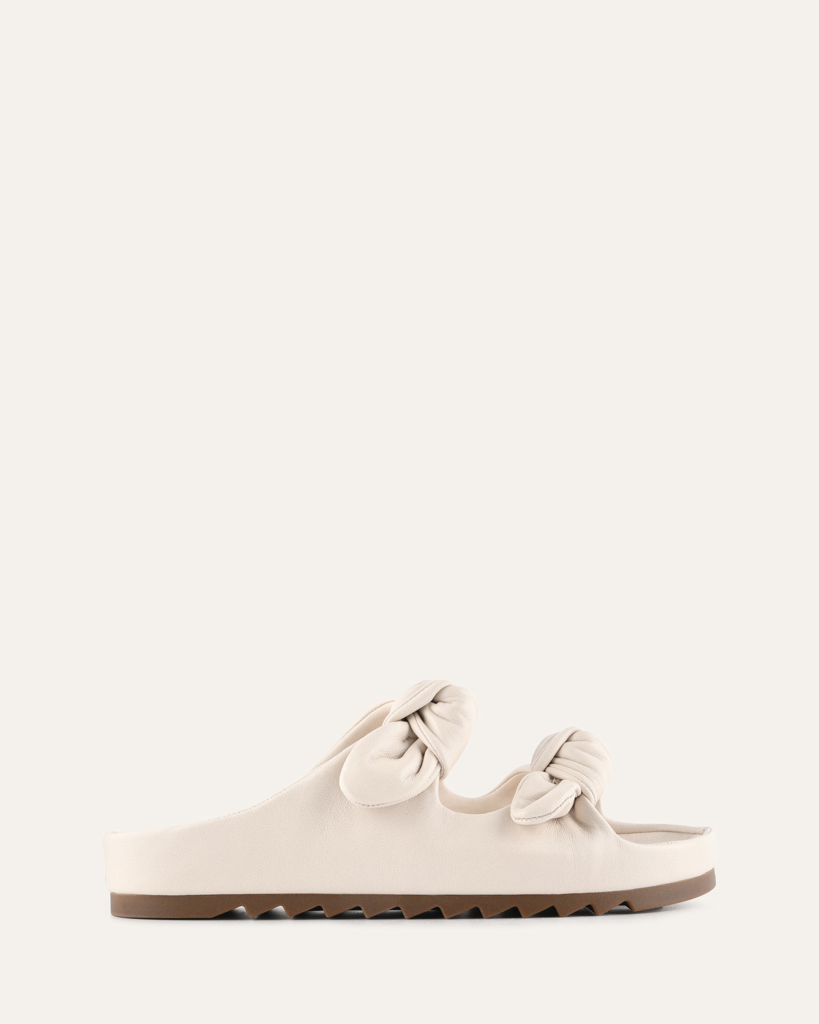 BLOSSOM FLAT SANDALS OFF WHITE LEATHER image
