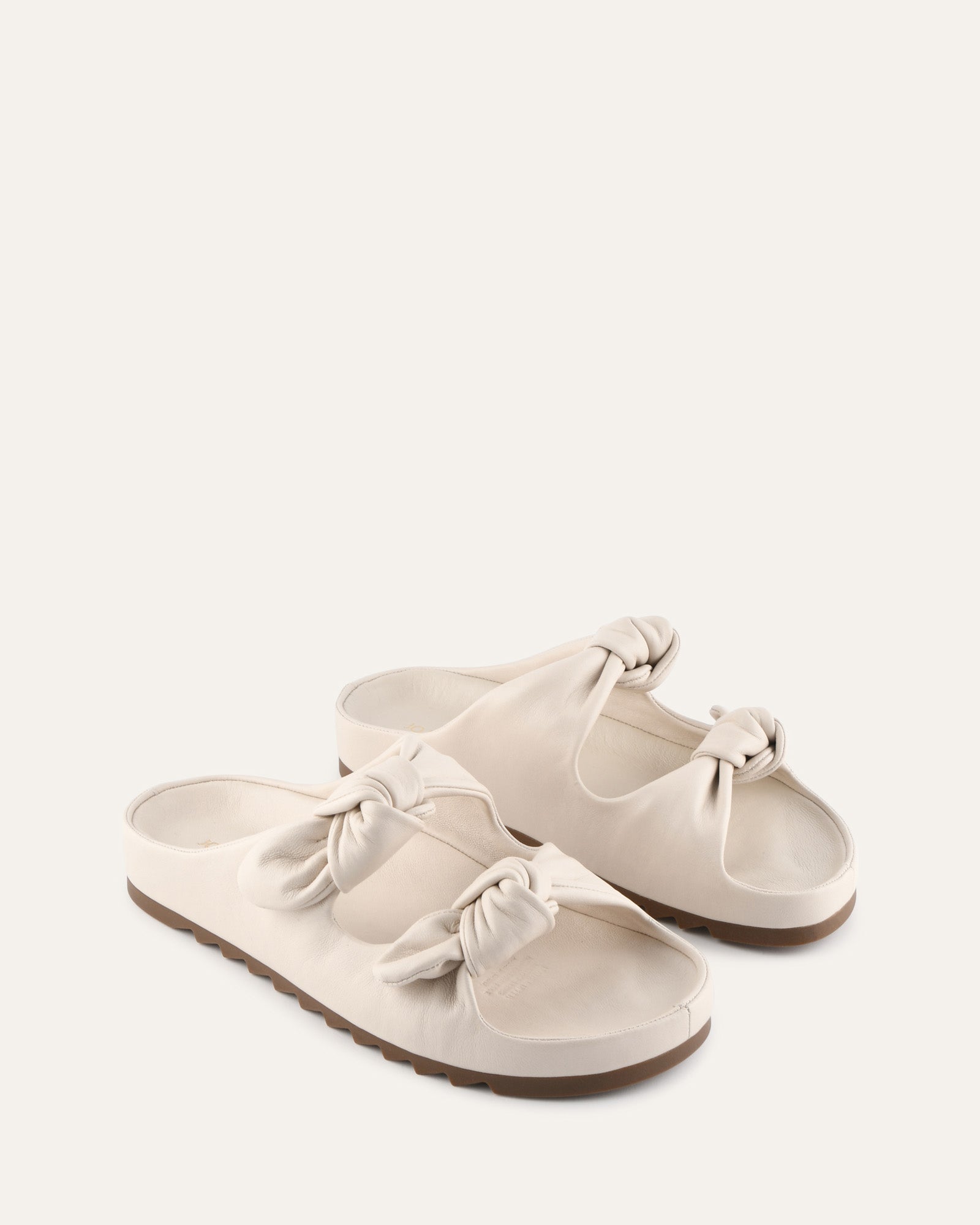 BLOSSOM FLAT SANDALS OFF WHITE LEATHER image