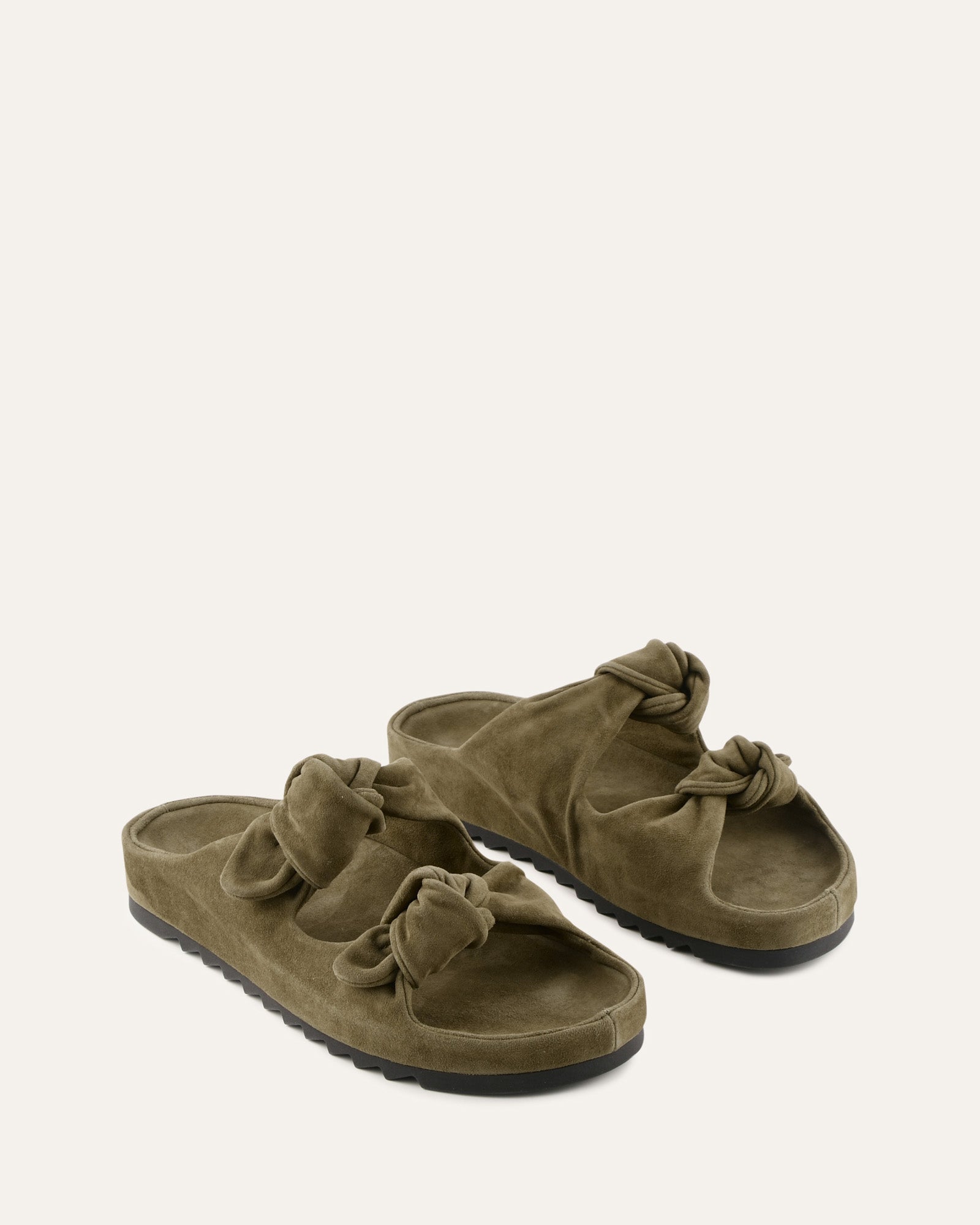 BLOSSOM FLAT SANDALS OLIVE SUEDE image