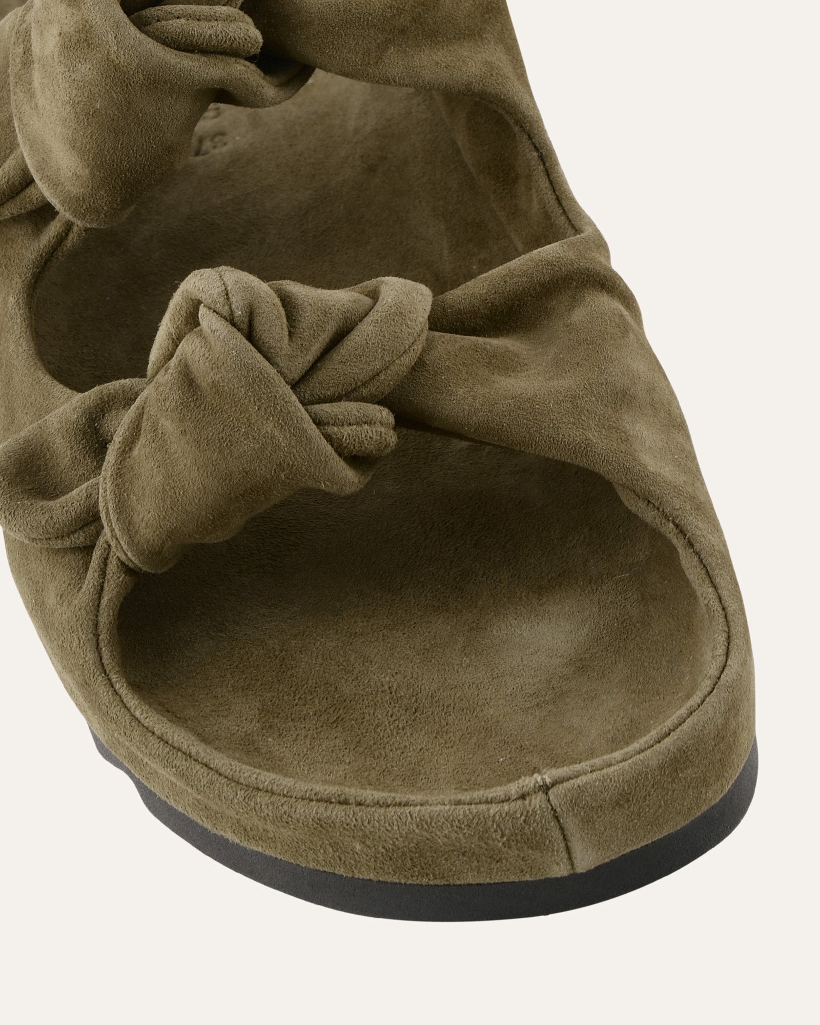 BLOSSOM FLAT SANDALS OLIVE SUEDE image