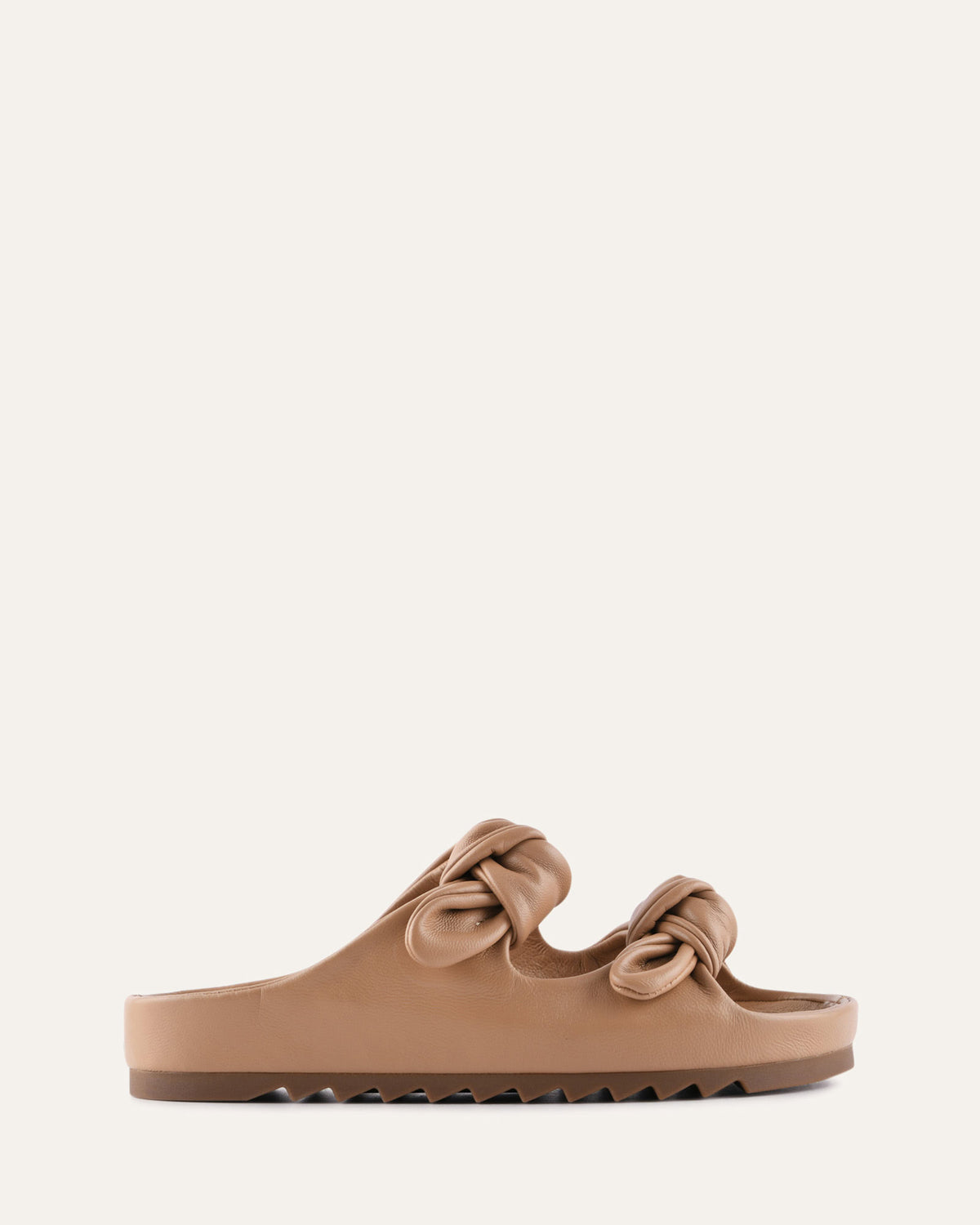 BLOSSOM FLAT SANDALS TAN LEATHER
