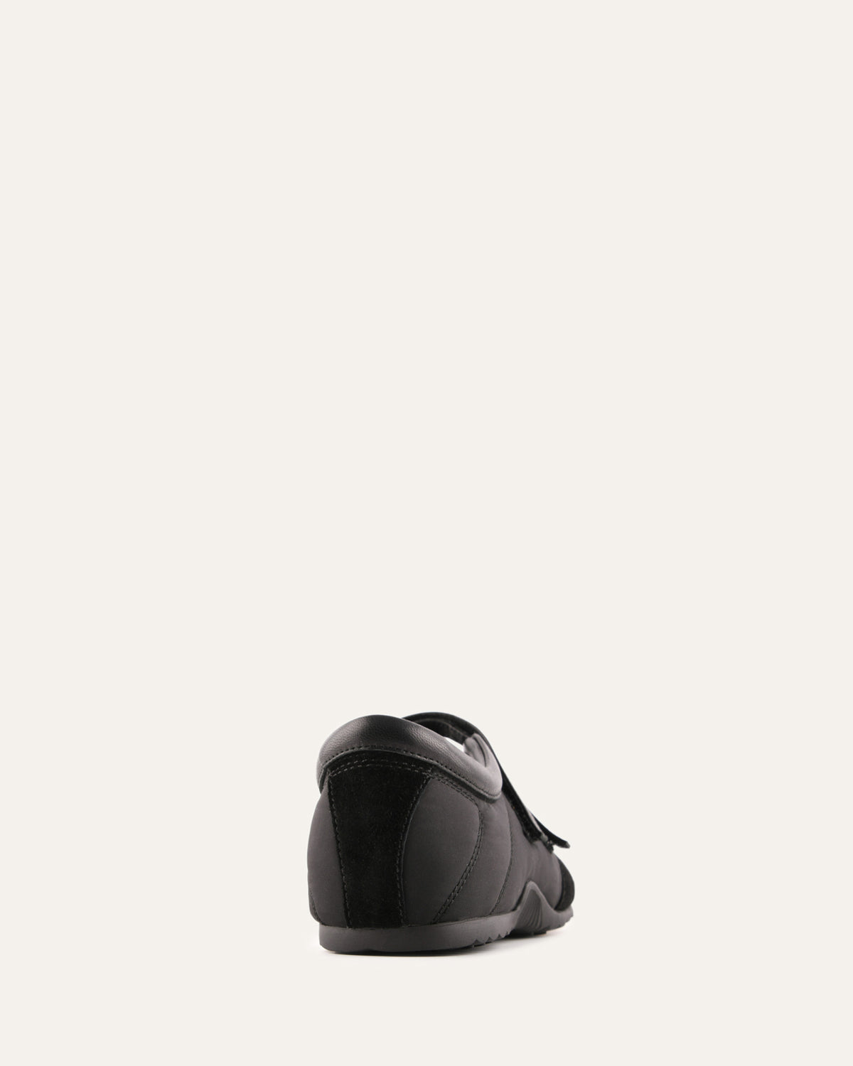 Black shoe on a white background