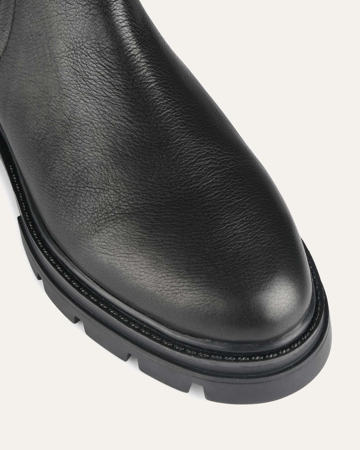 BRAXTON FLAT ANKLE BOOTS BLACK LEATHER