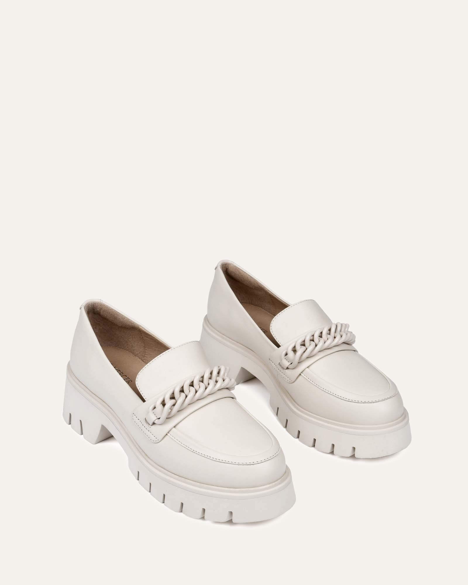 BRODIE LOAFERS OFF WHITE LEATHER - Jo Mercer
