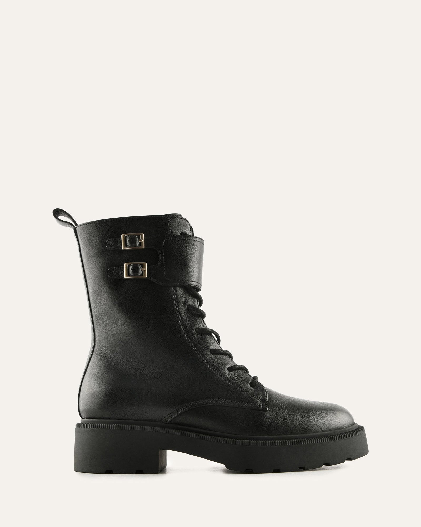 BROOKLYN FLAT ANKLE BOOT BLACK LEATHER image