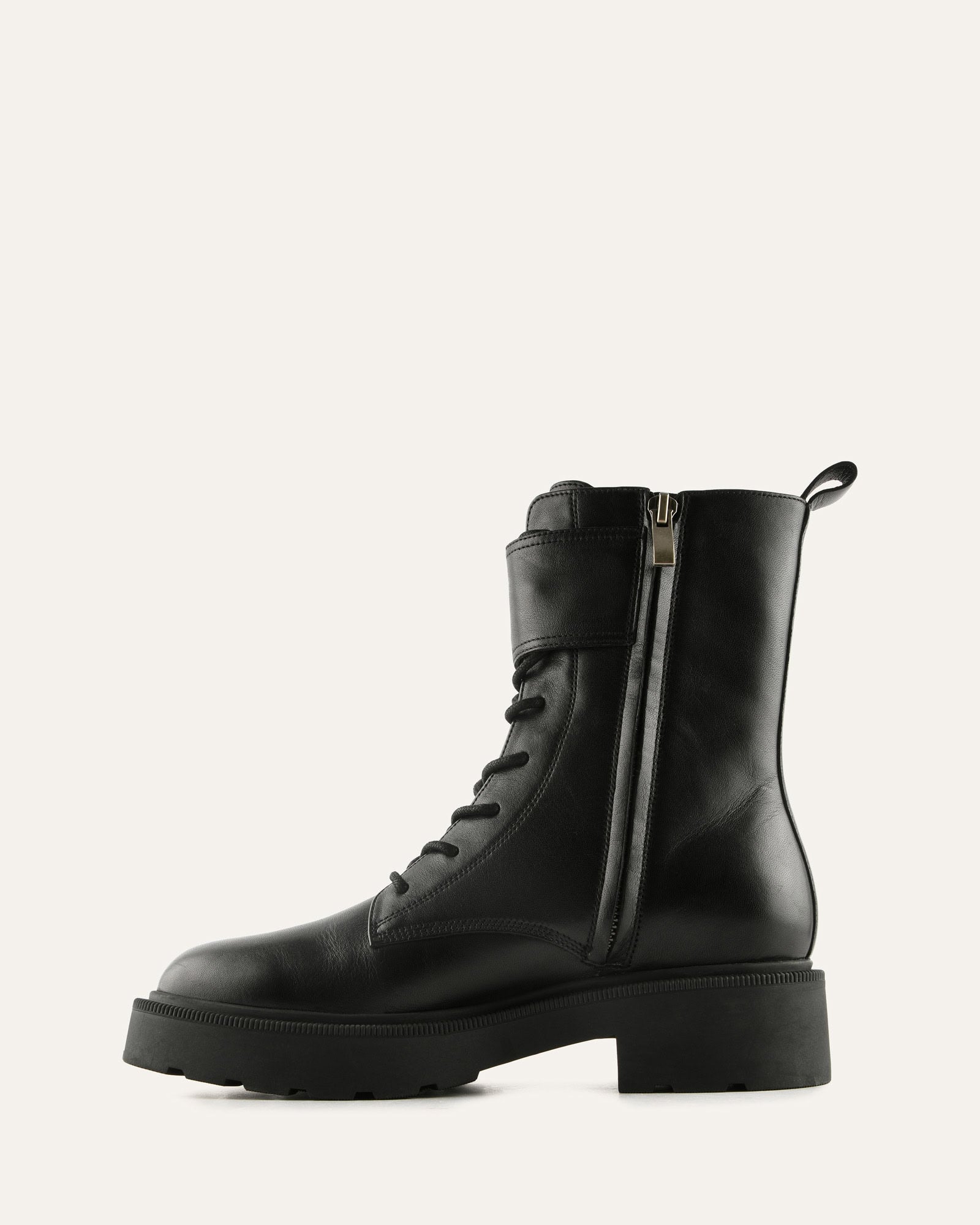 BROOKLYN FLAT ANKLE BOOT BLACK LEATHER image