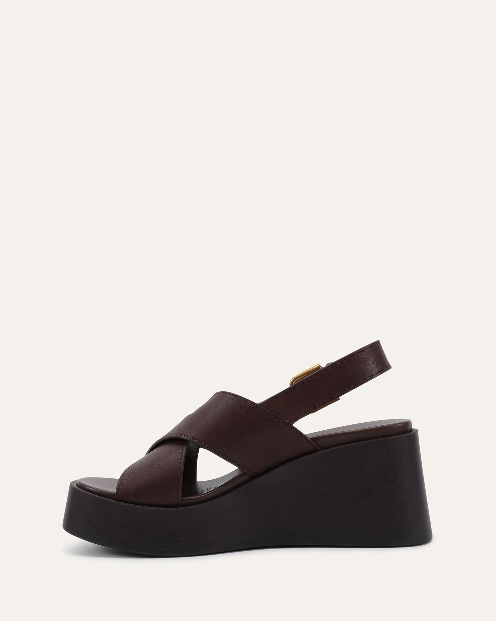 CADEY MID WEDGE SANDALS CHESTNUT LEATHER image