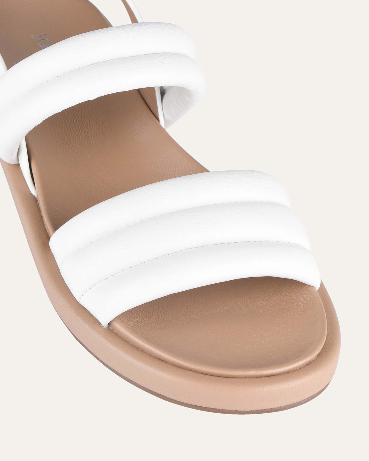 CABEL FLAT SANDALS WHITE LEATHER