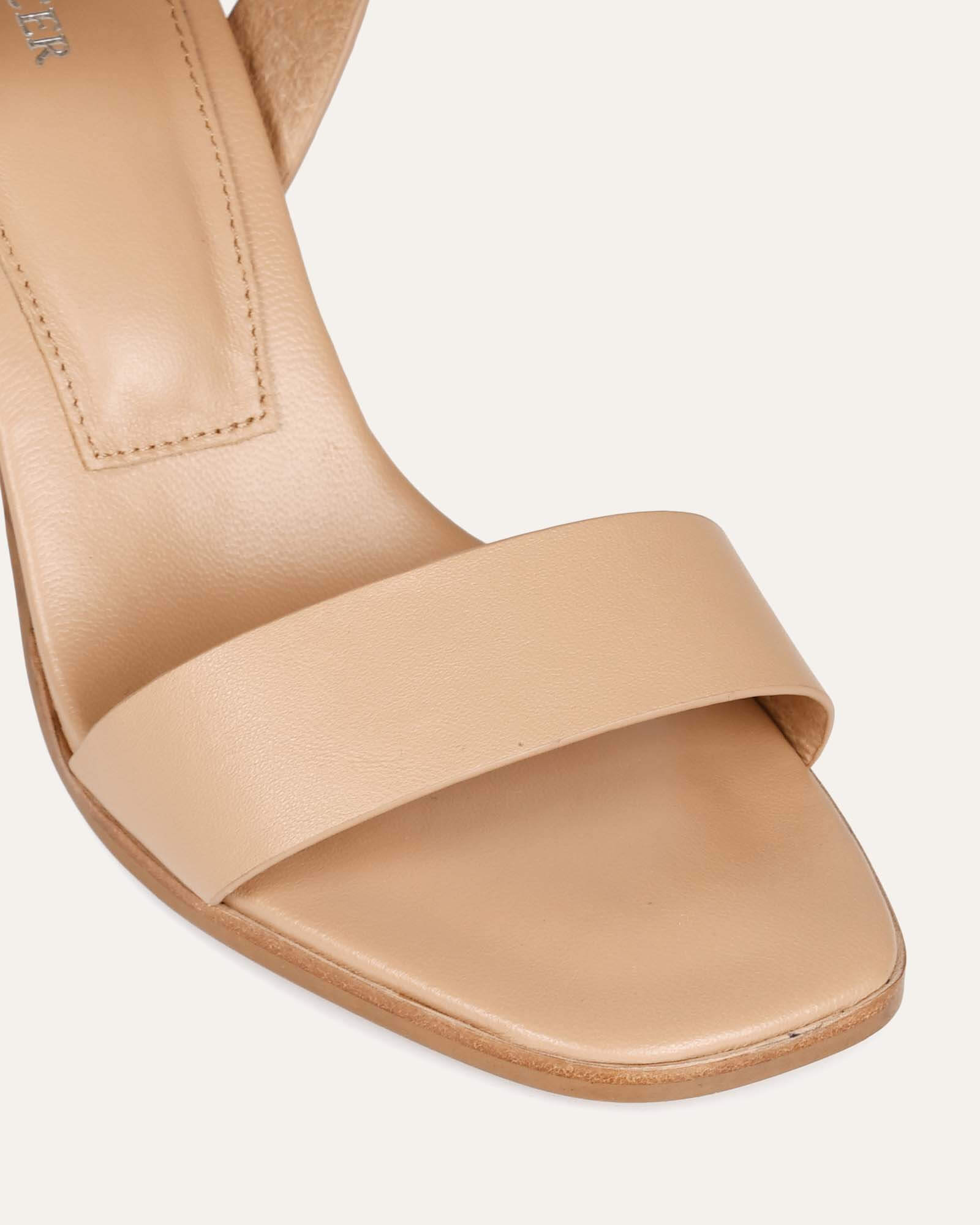 CALAIS HIGH HEEL SANDALS BEIGE LEATHER image