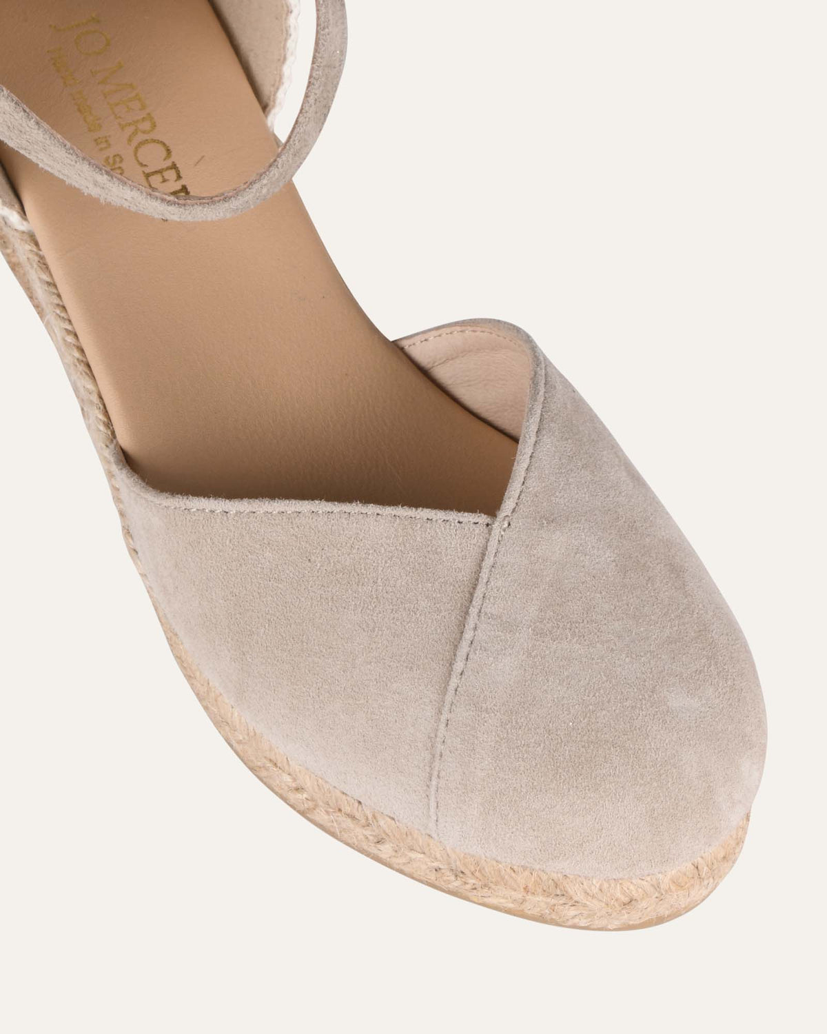 CALISTA LOW HEEL WEDGE ESPADRILLES LIGHT TAUPE SUEDE