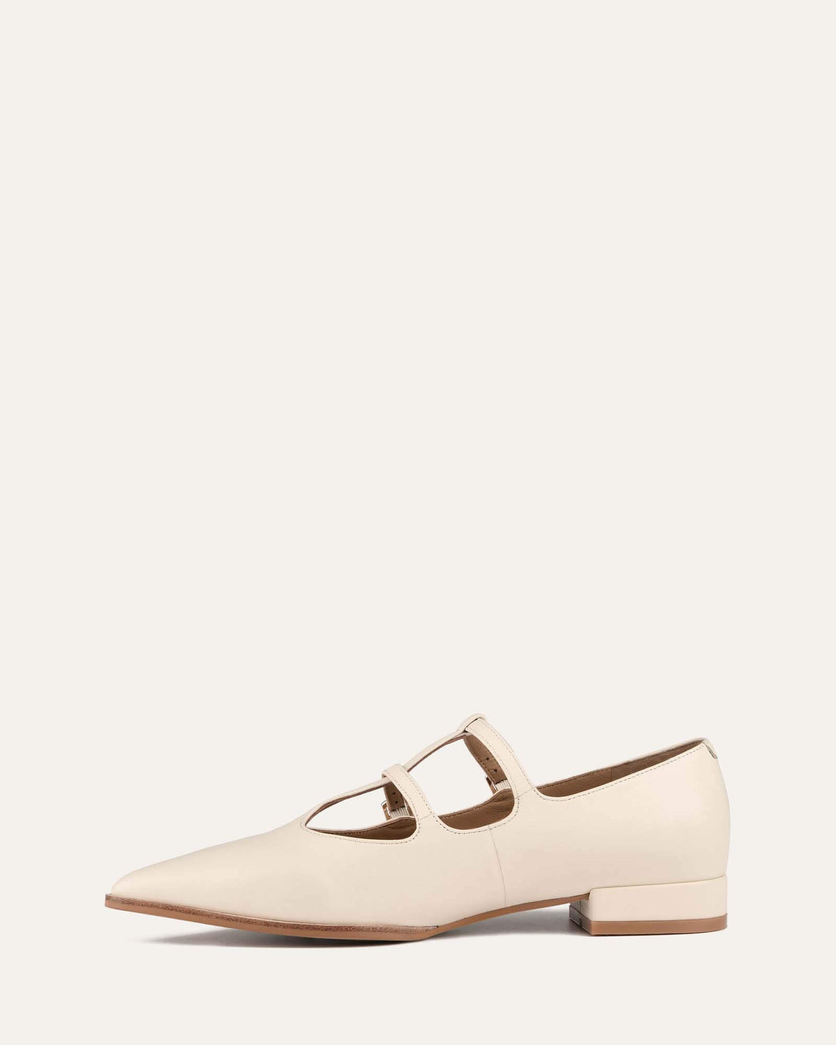 CANDICE DRESS FLATS OFF WHITE LEATHER