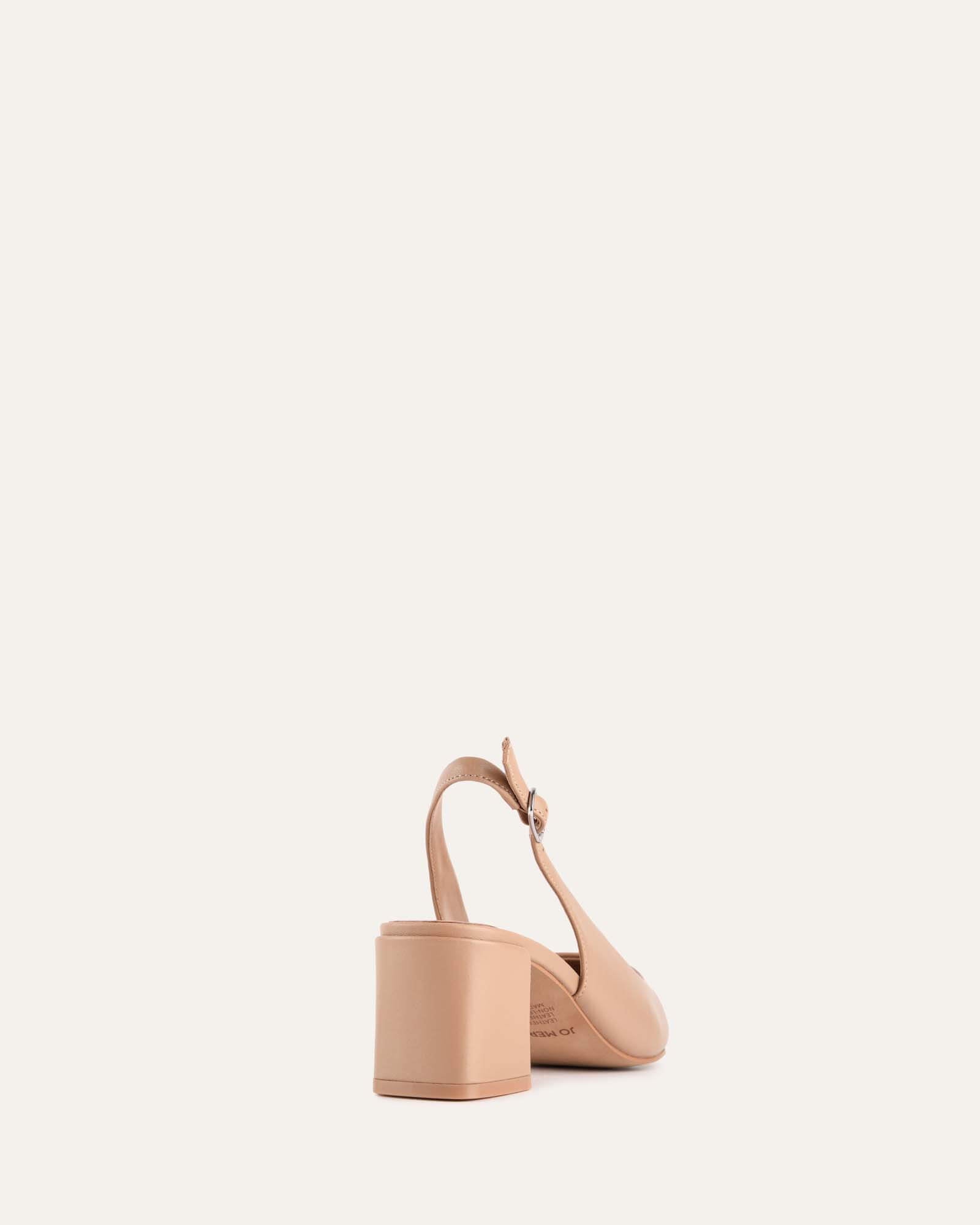 CARA LOW HEELS TAN LEATHER image