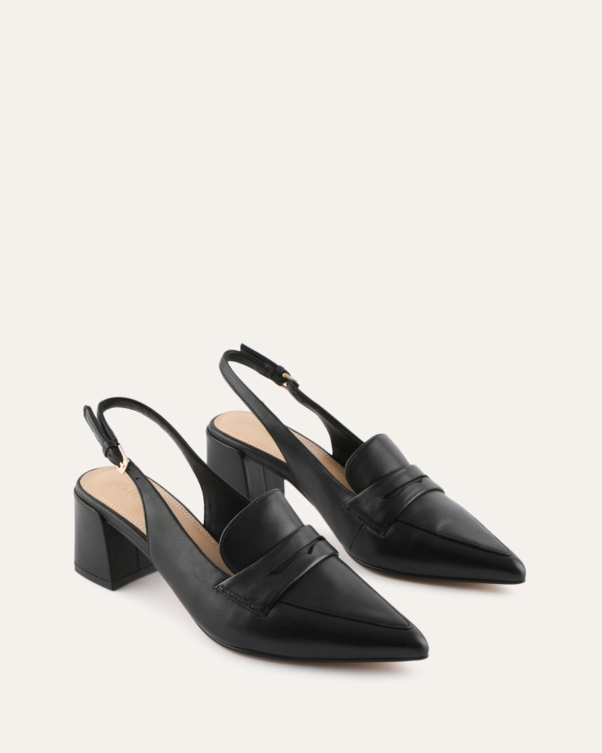 CARLTON LOW HEELS BLACK LEATHER