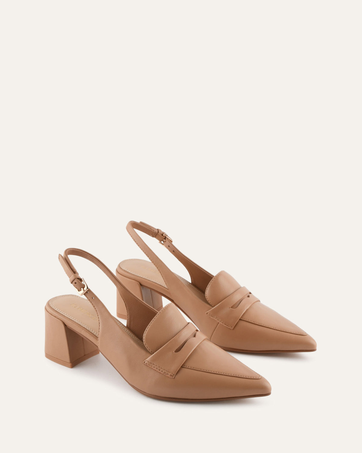 CARLTON LOW HEELS TAN LEATHER