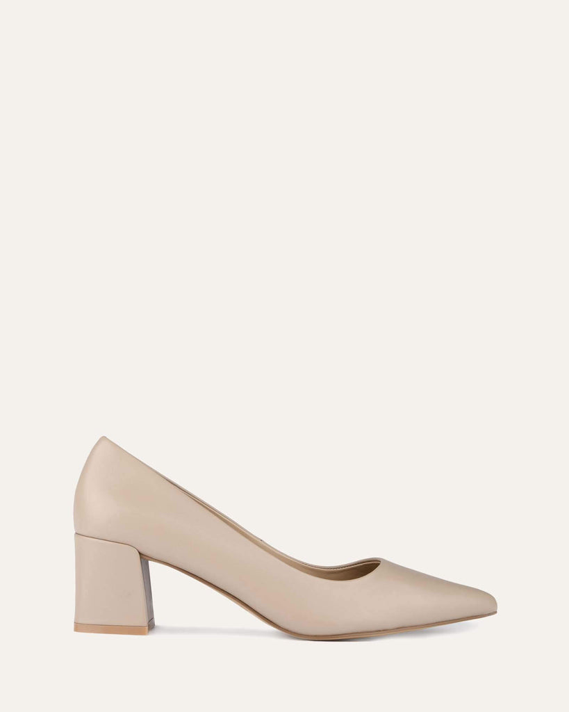 CARRINGTON LOW HEELS TAUPE LEATHER Jo Mercer