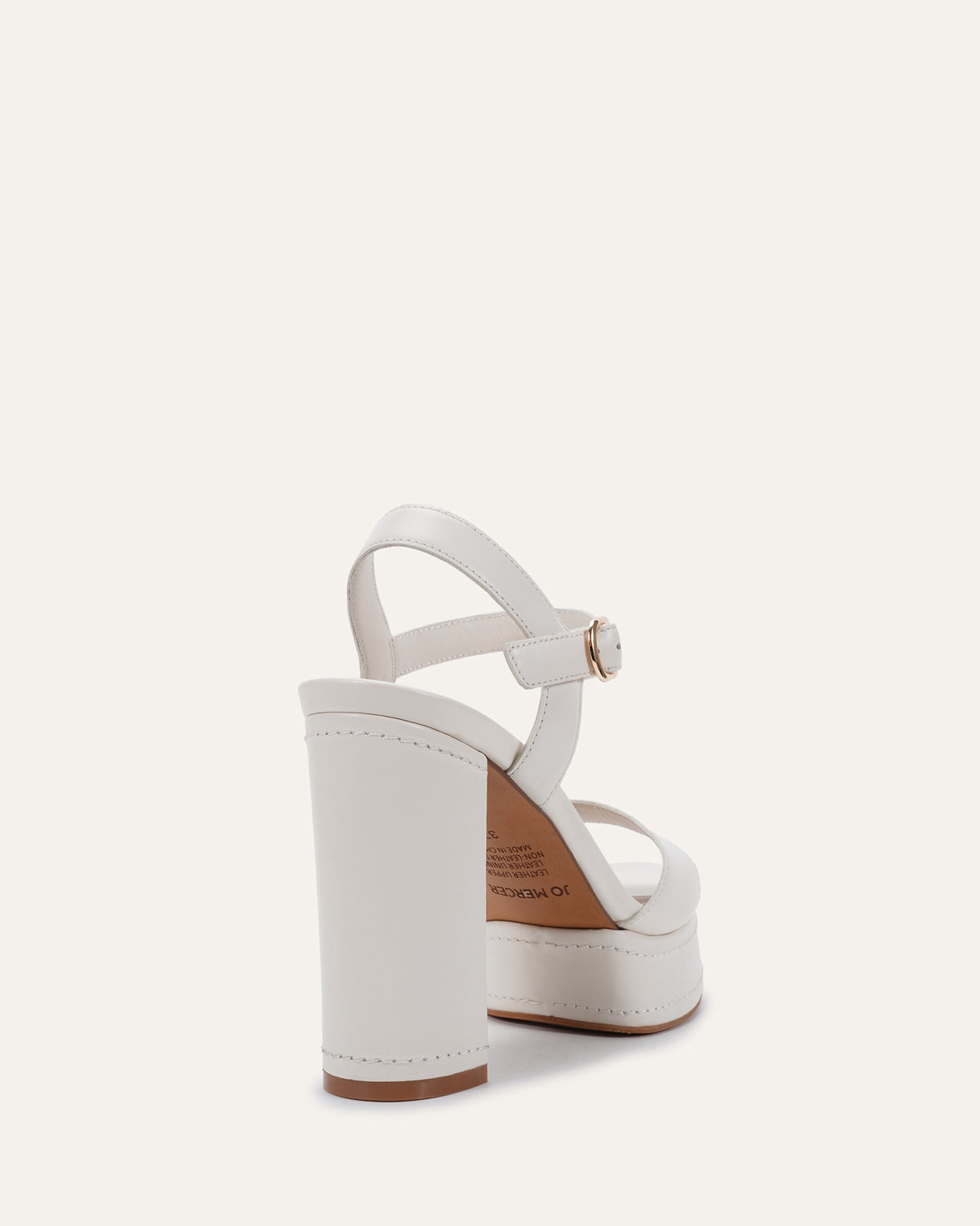 CASEY HIGH HEEL PLATFORM SANDALS ANTIQUE WHITE LEATHER