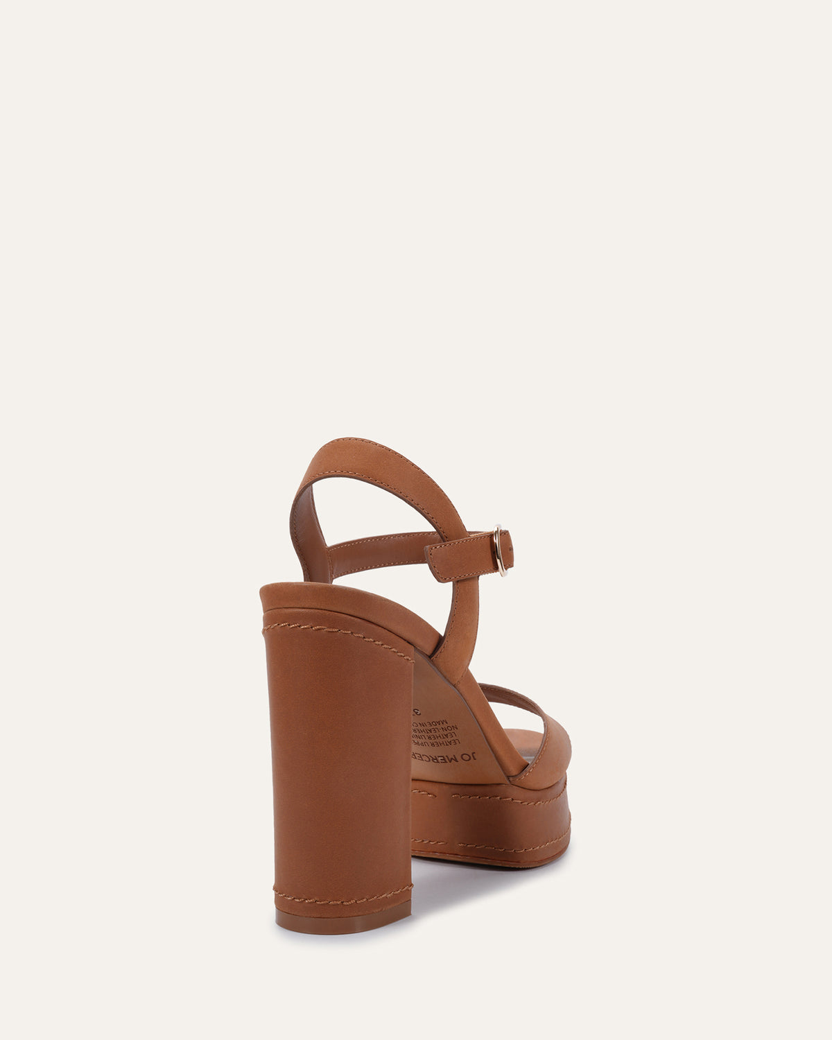 CASEY HIGH HEEL PLATFORM SANDALS TAN LEATHER
